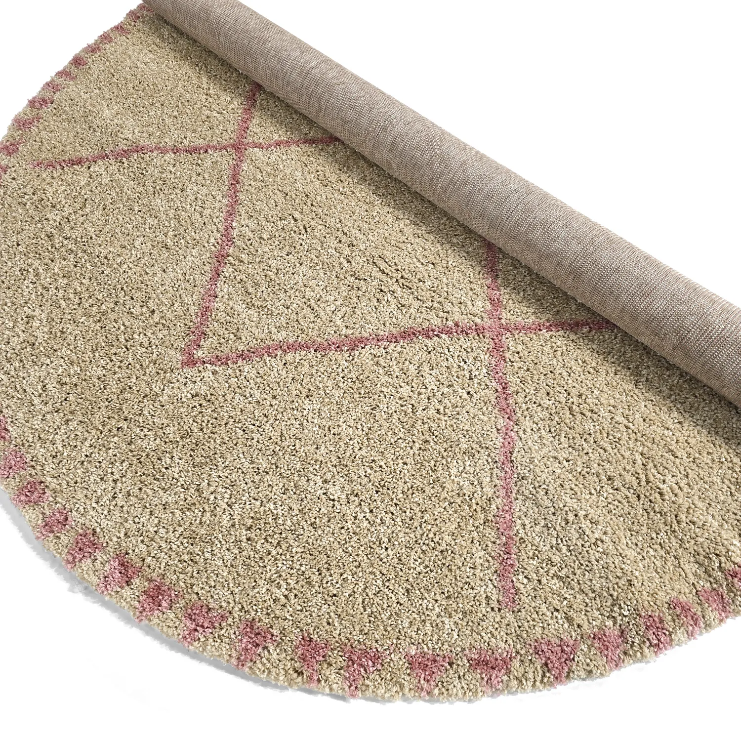 Alfombras redondeadas - Tiznit (beige/rosa)