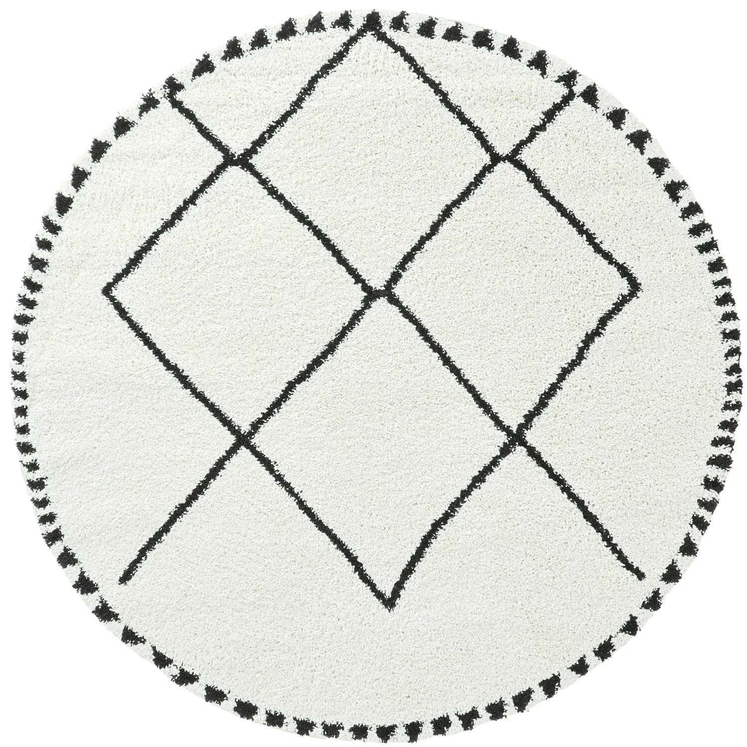 Alfombras redondeadas - Tiznit (blanco/negro)