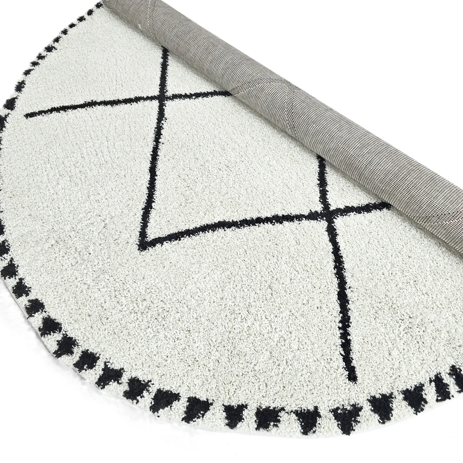 Alfombras redondeadas - Tiznit (blanco/negro)