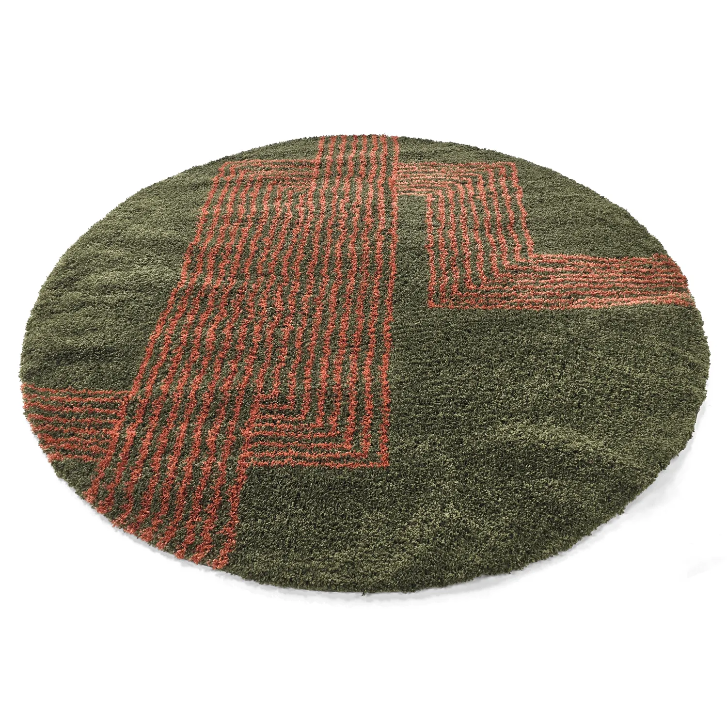 Alfombras redondeadas - Zagora (verde/naranja)