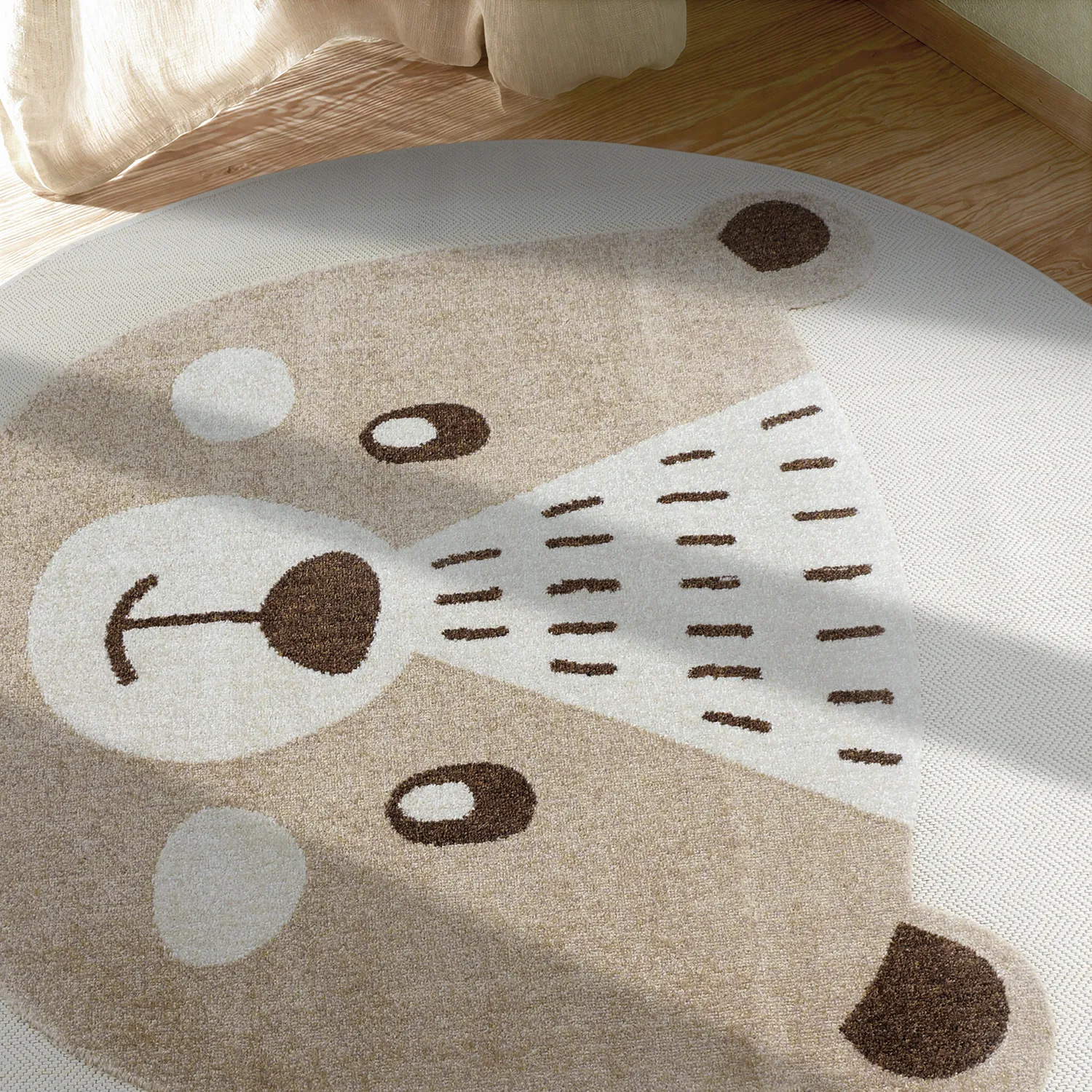 Alfombra redonda infantil - Kind Bear (crema)