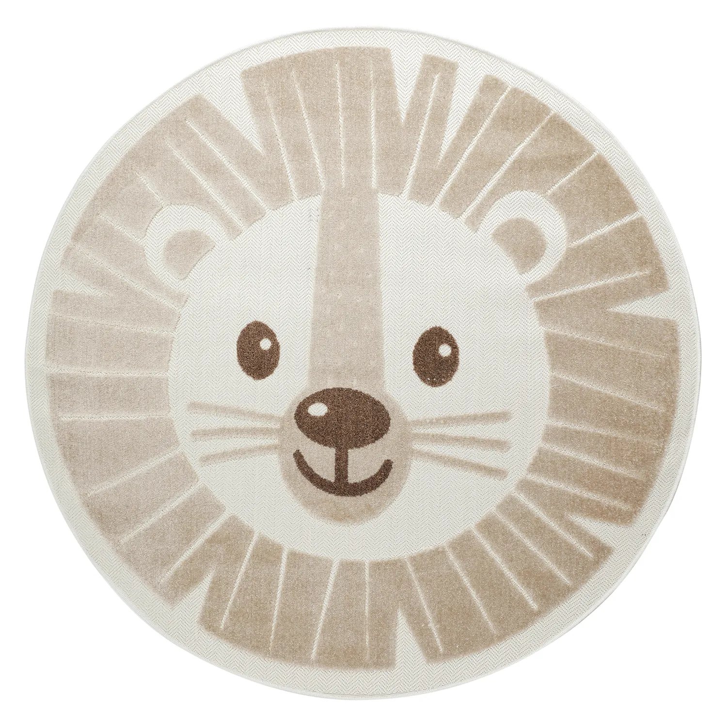 Alfombra redonda infantil - Kind Lion (crema)