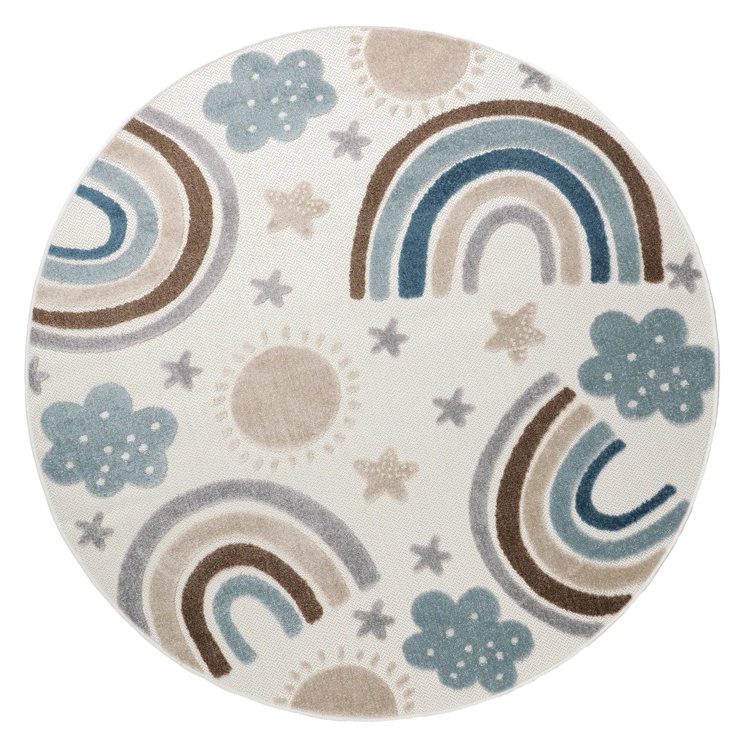 Alfombra redonda infantil - Rainbow Potpourri (crema/multicolor)