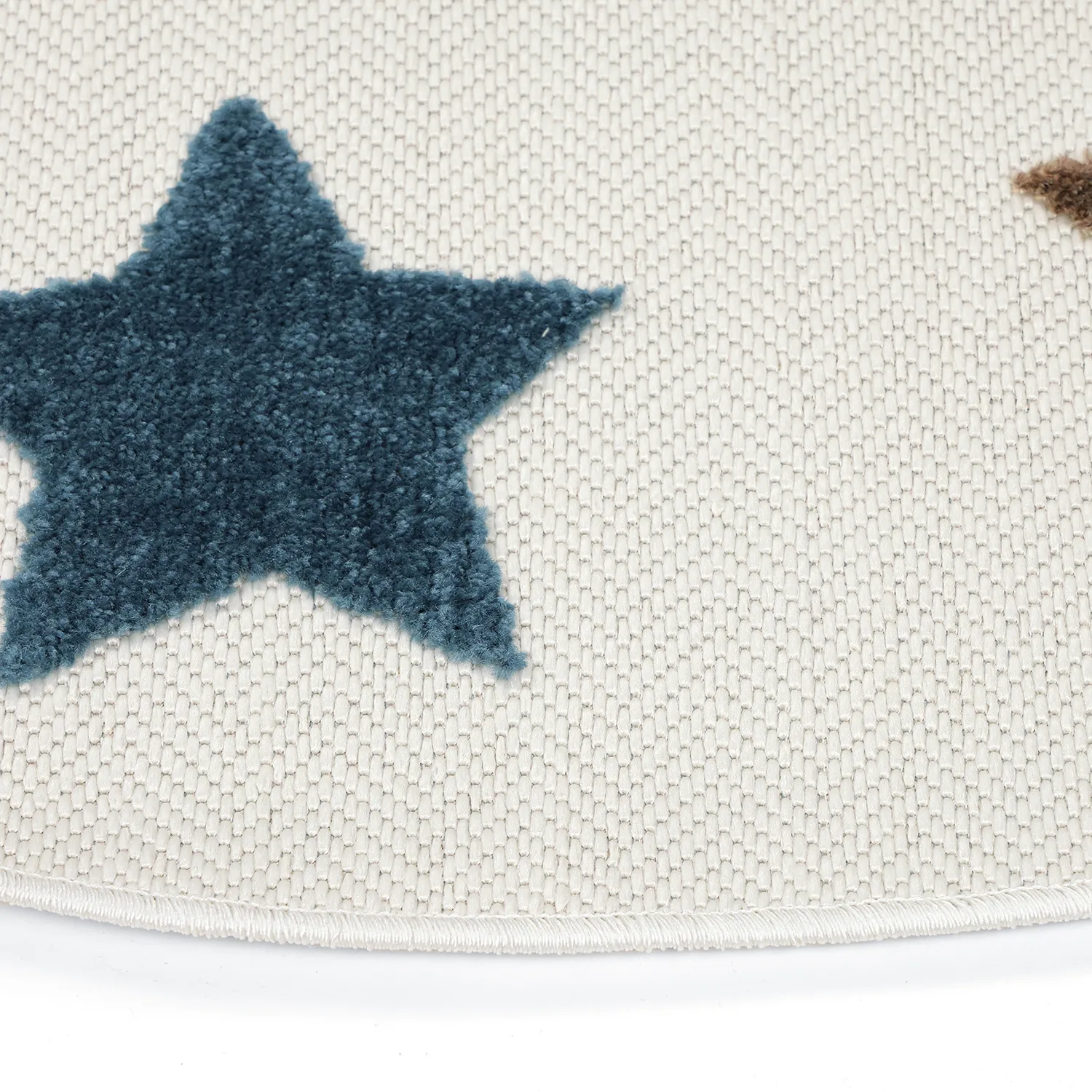 Alfombra redonda infantil - Stars (crema/multicolor)