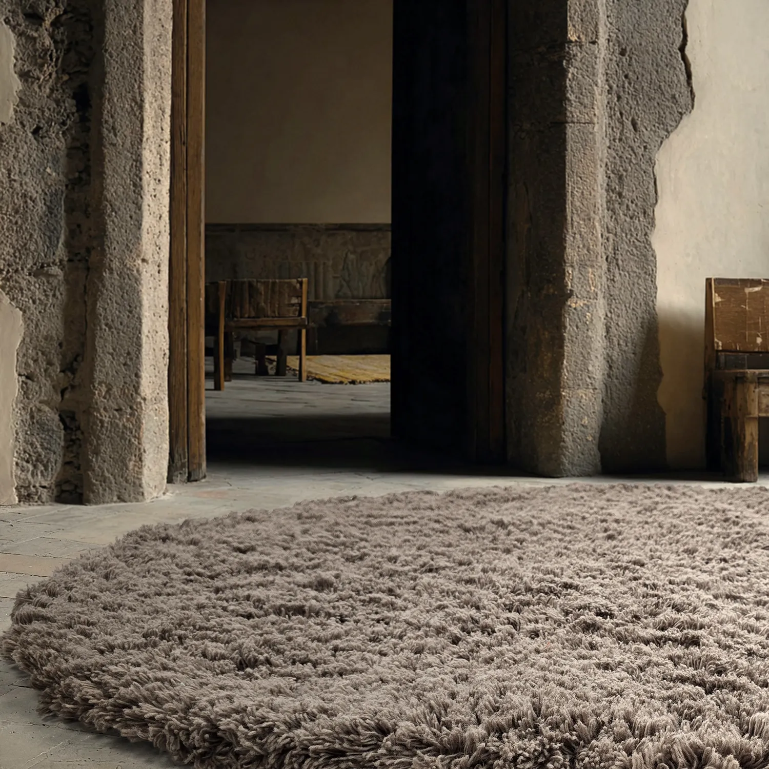 Alfombras redondeadas - Aliste Wool Shaggy (marrón)