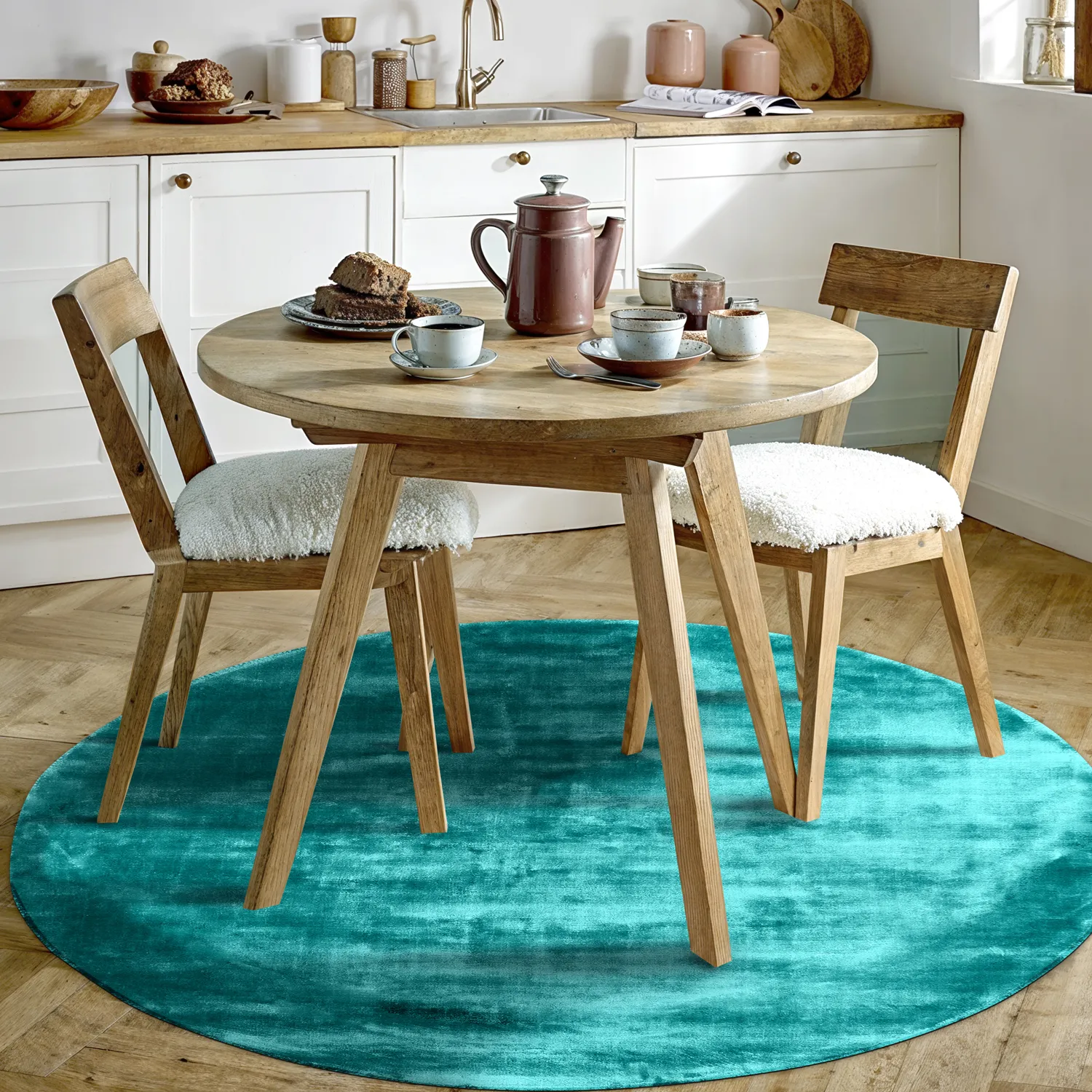 Alfombras redondeadas - Jodhpur Special Luxury Edition (turquesa)