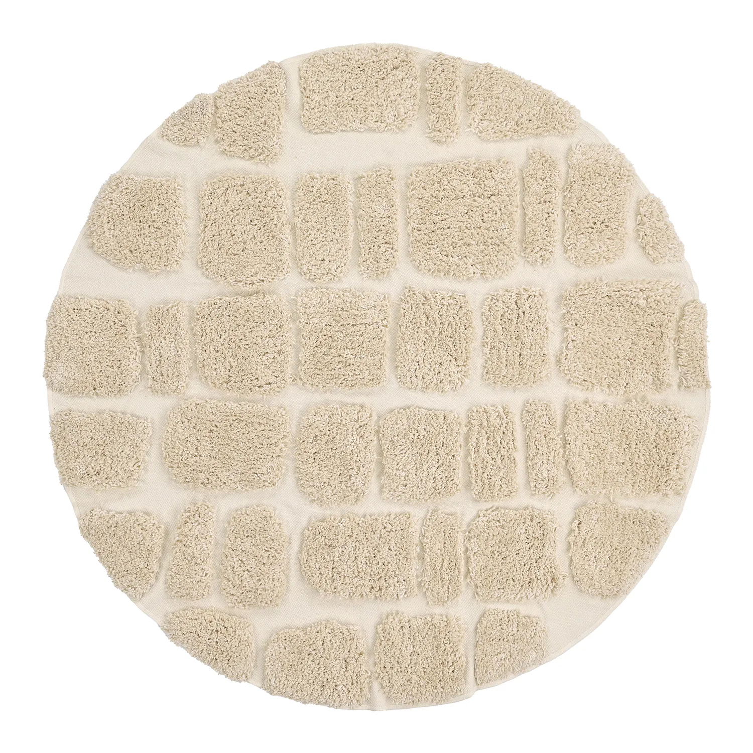 Alfombras redondeadas - Otranto Natural Cotton Shaggy (blanquecino)