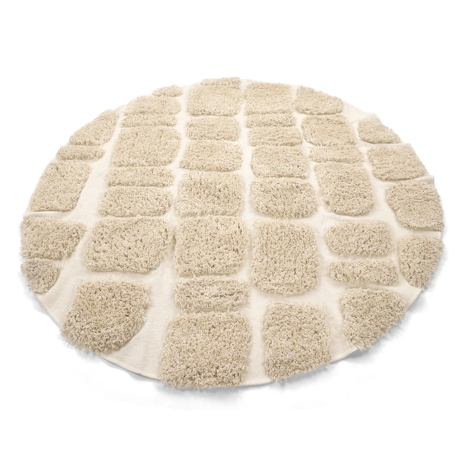 Alfombras redondeadas - Otranto Natural Cotton Shaggy (blanquecino)