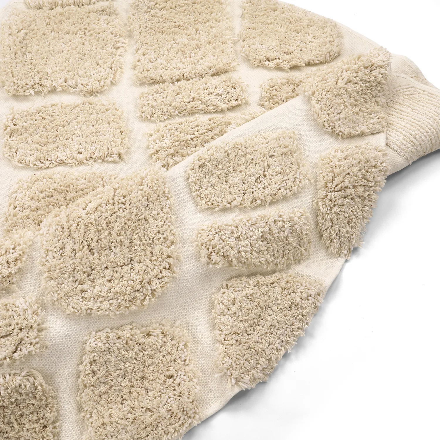 Alfombras redondeadas - Otranto Natural Cotton Shaggy (blanquecino)