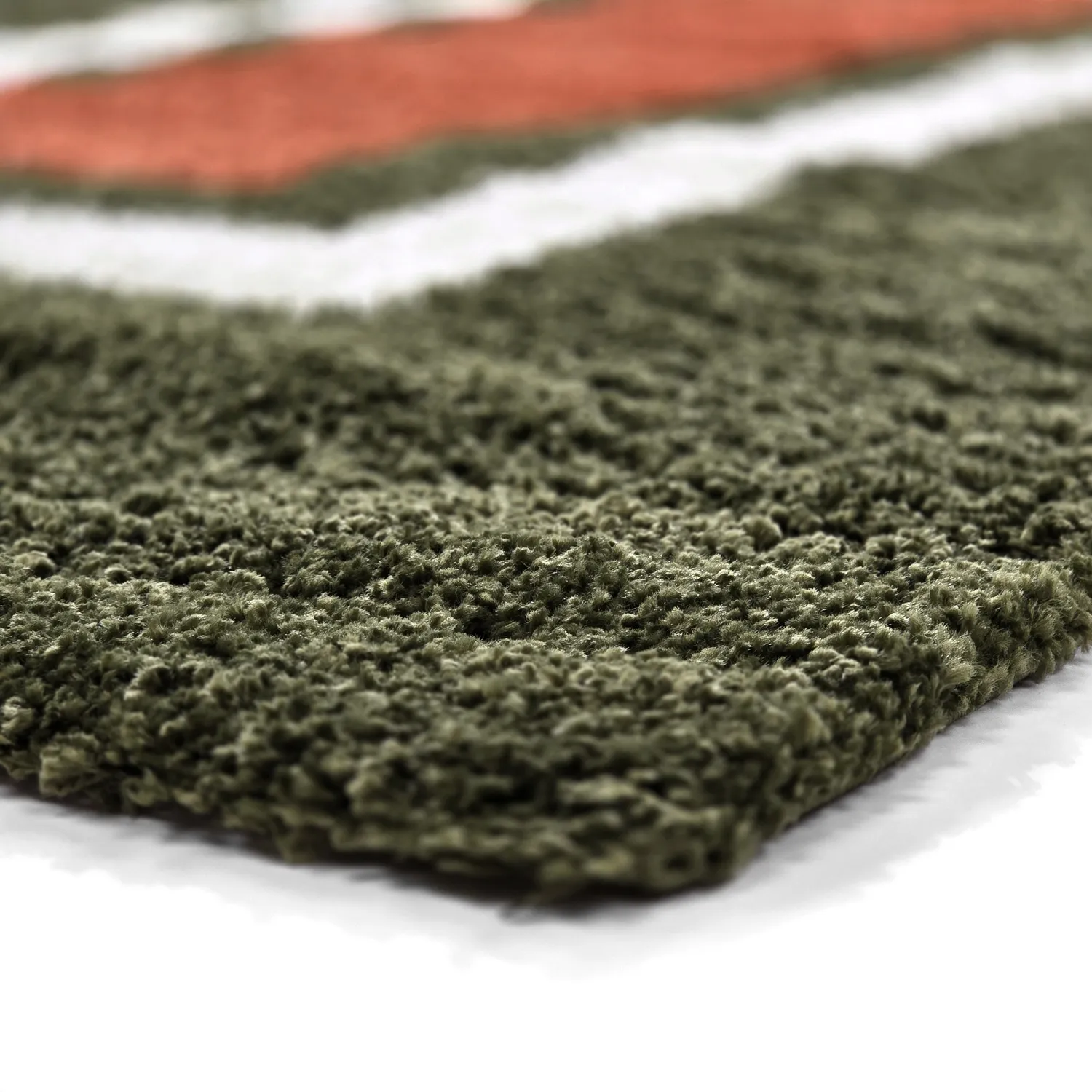 Alfombras de pelo largo - Alsace (verde/blanco/naranja)