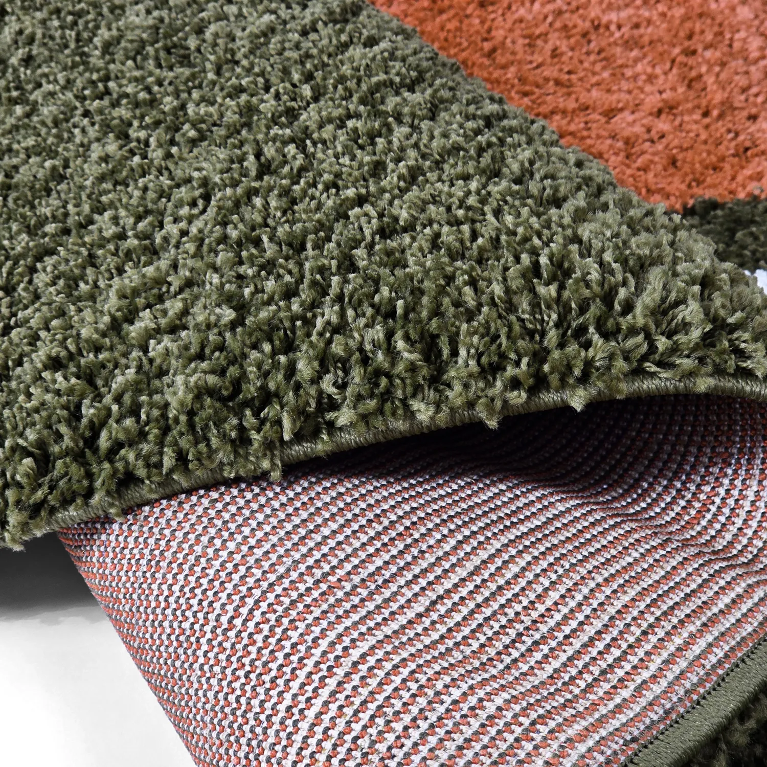Alfombras de pelo largo - Alsace (verde/blanco/naranja)