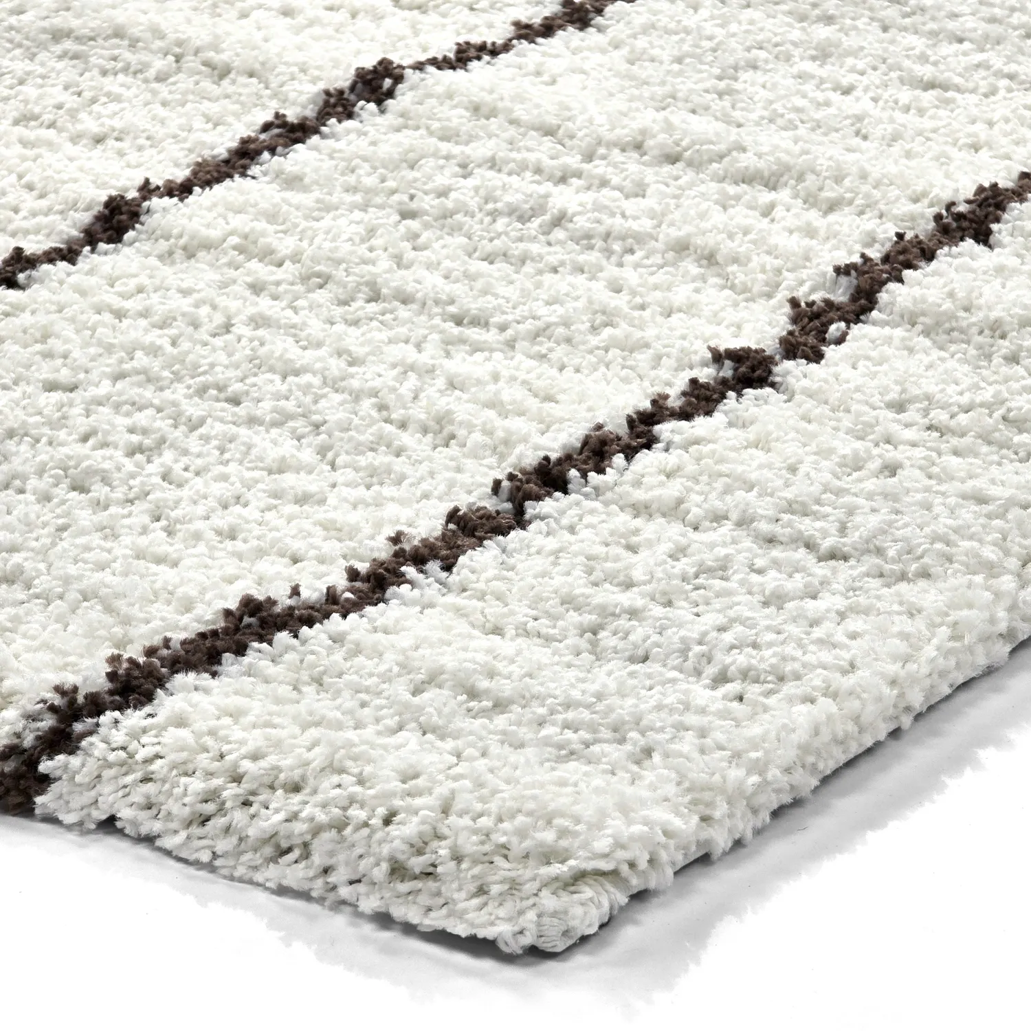 Alfombras de pelo largo - Eze (blanco/marrón)