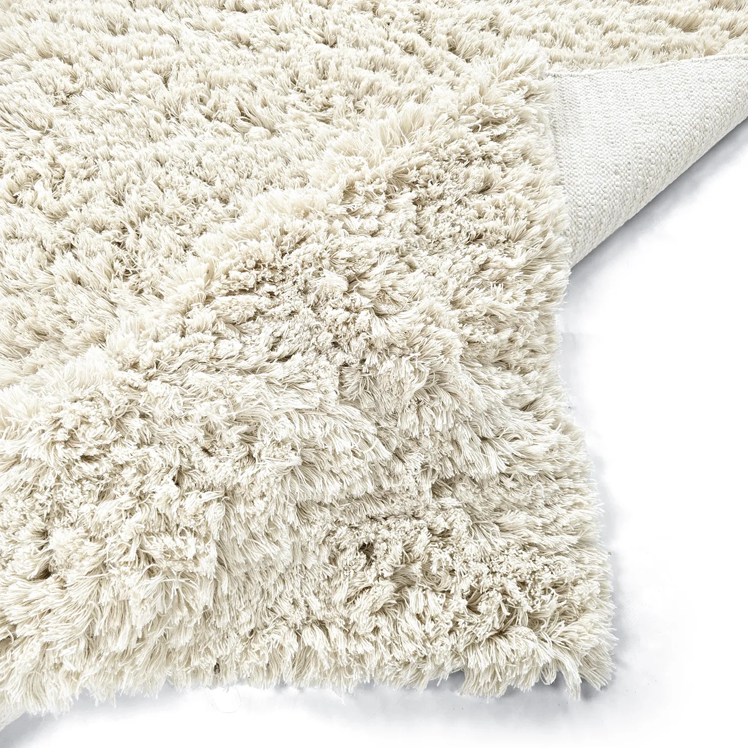 Alfombras de pelo largo - Fassale Hand Woven Wool Shaggy (blanco)