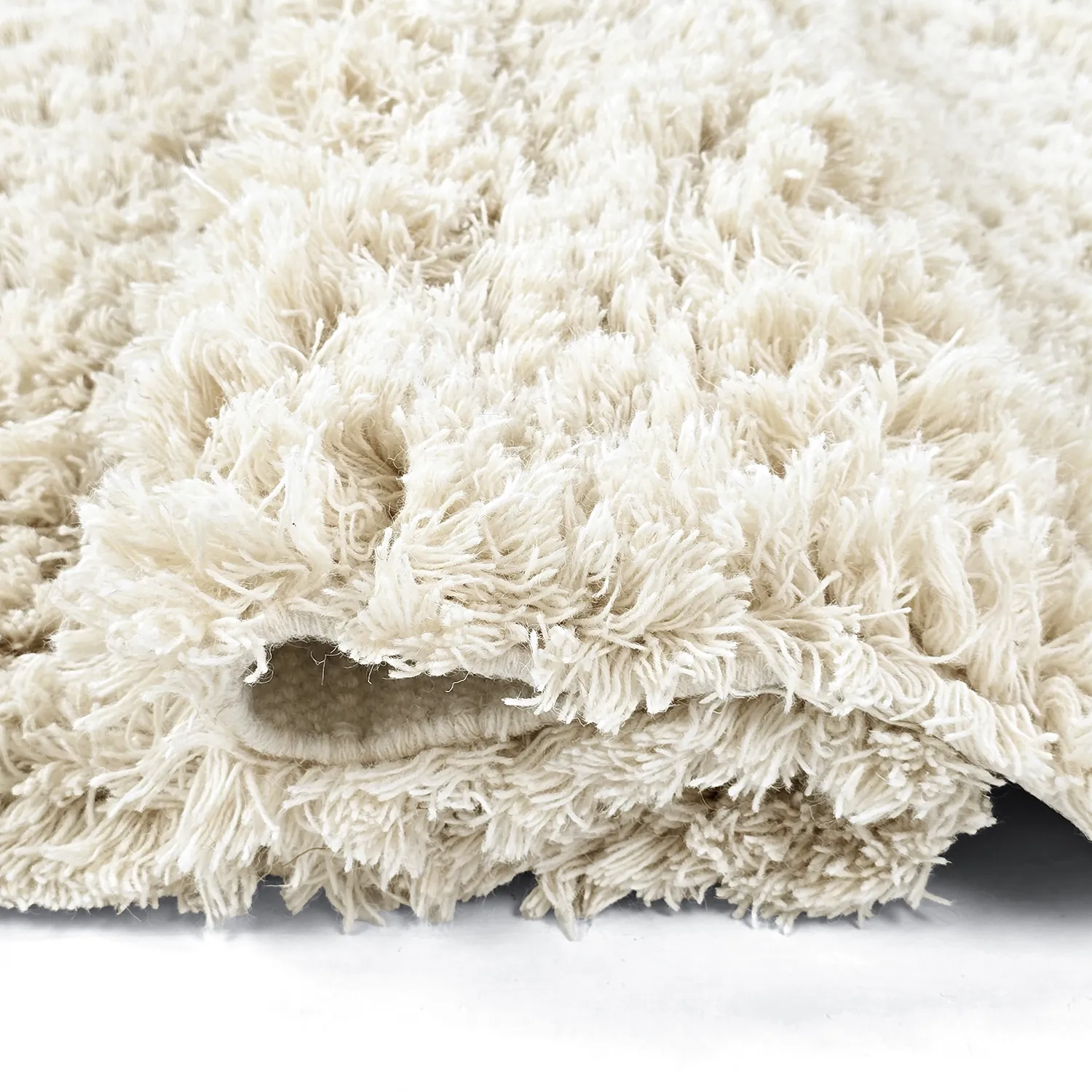 Alfombras de pelo largo - Fassale Hand Woven Wool Shaggy (blanco)