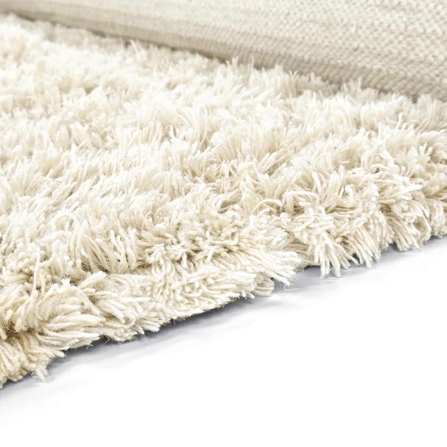 Alfombras de pelo largo - Fassale Hand Woven Wool Shaggy (blanco)