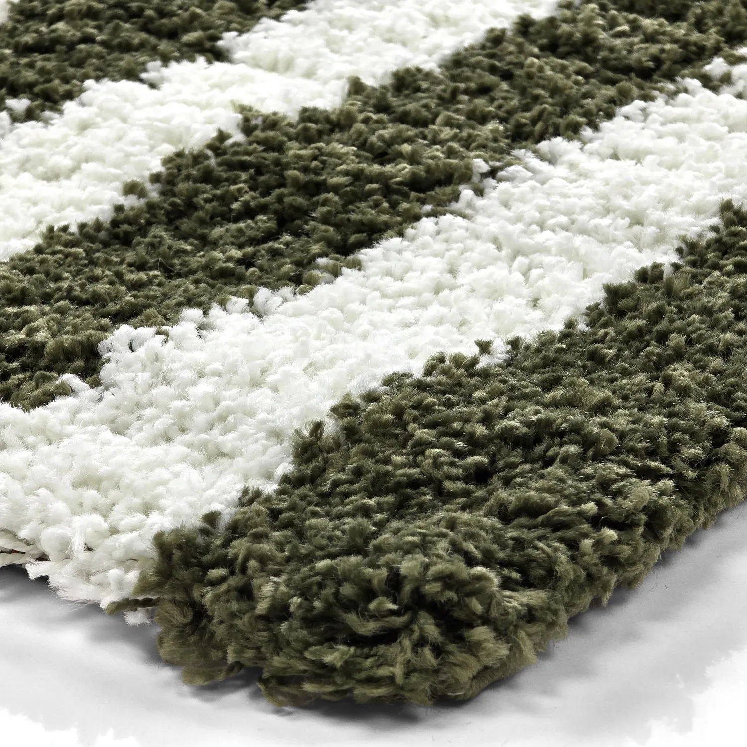 Alfombras de pelo largo - Imilchil (blanco/verde)