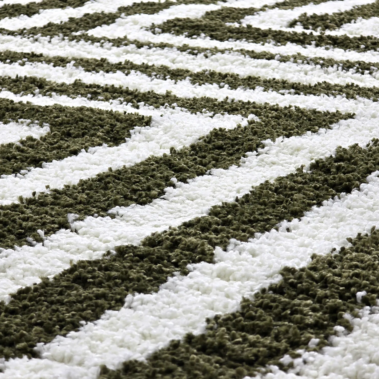 Alfombras de pelo largo - Imilchil (blanco/verde)