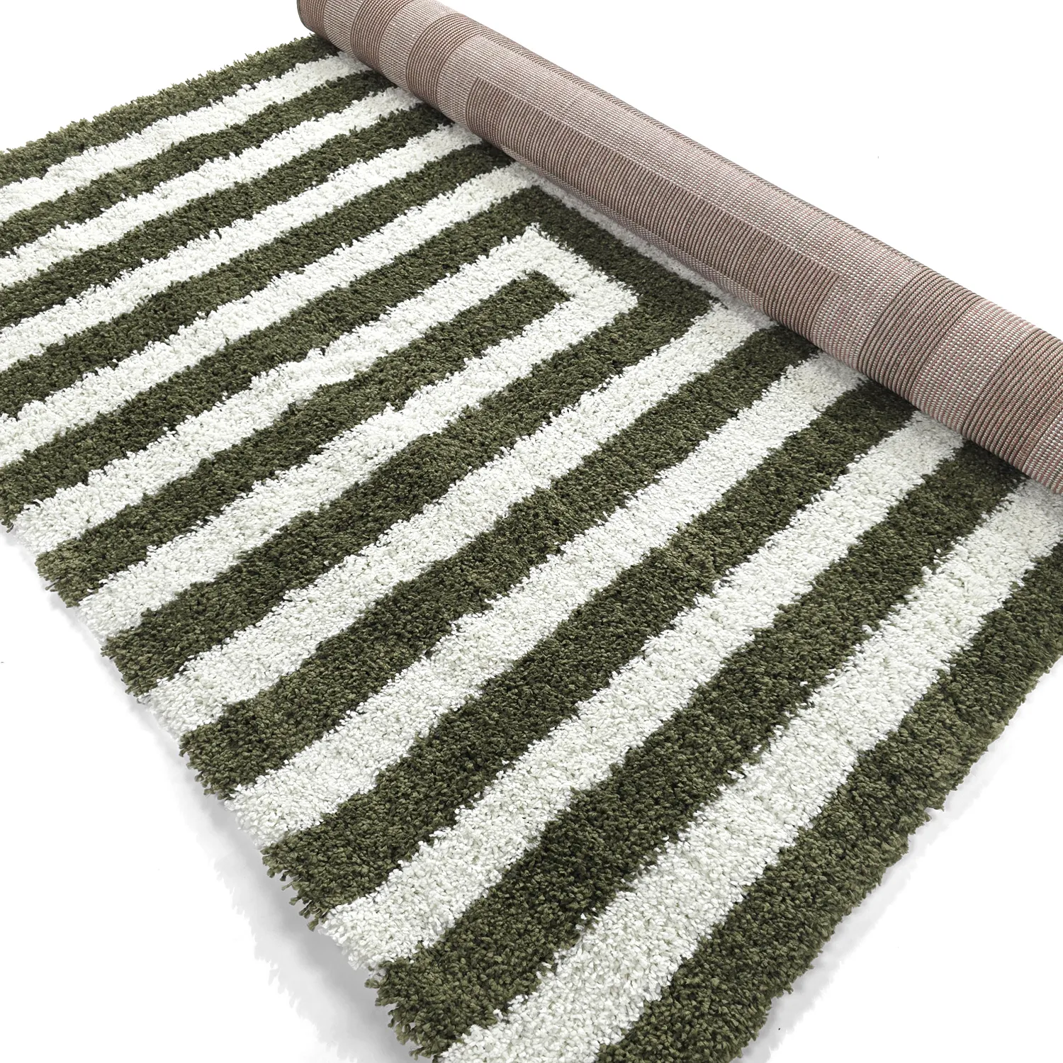 Alfombras de pelo largo - Imilchil (blanco/verde)