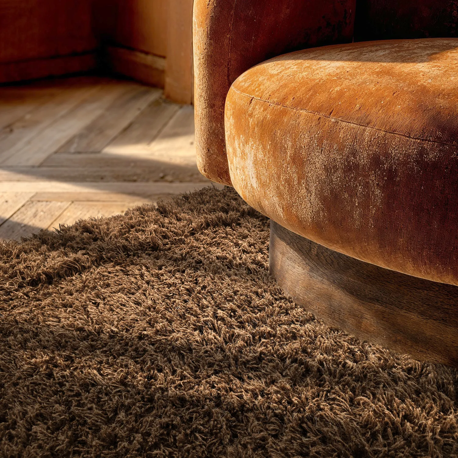 Alfombras de pelo largo - Melilla Hand Woven Wool Shaggy (marrón)