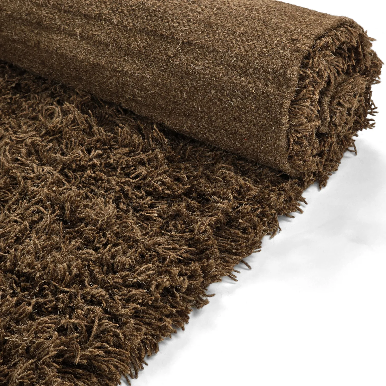Alfombras de pelo largo - Melilla Hand Woven Wool Shaggy (marrón)