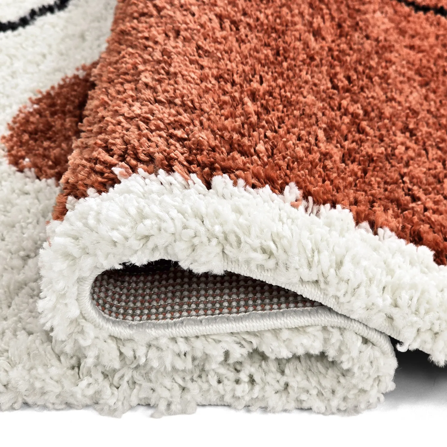 Alfombras de pelo largo - Sanghar (blanco/naranja/verde)