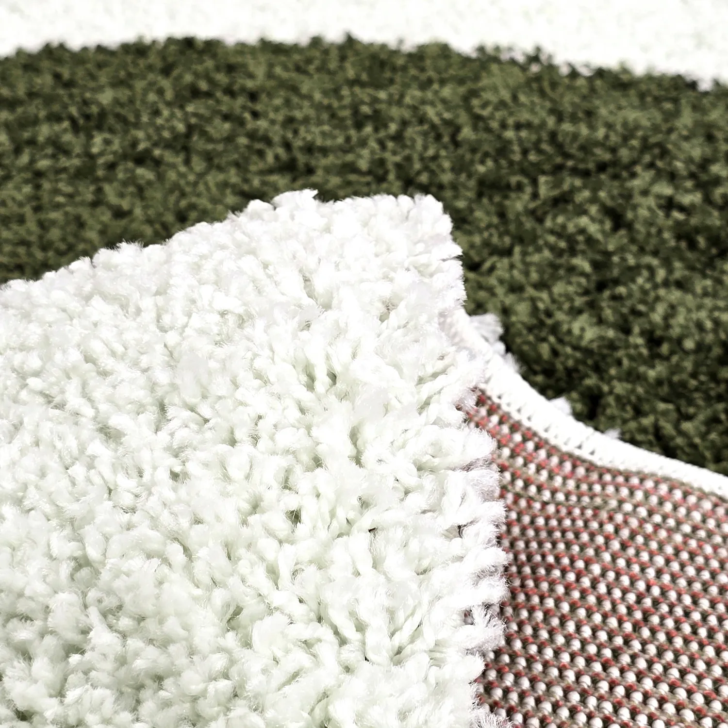 Alfombras de pelo largo - Sanghar (blanco/naranja/verde)