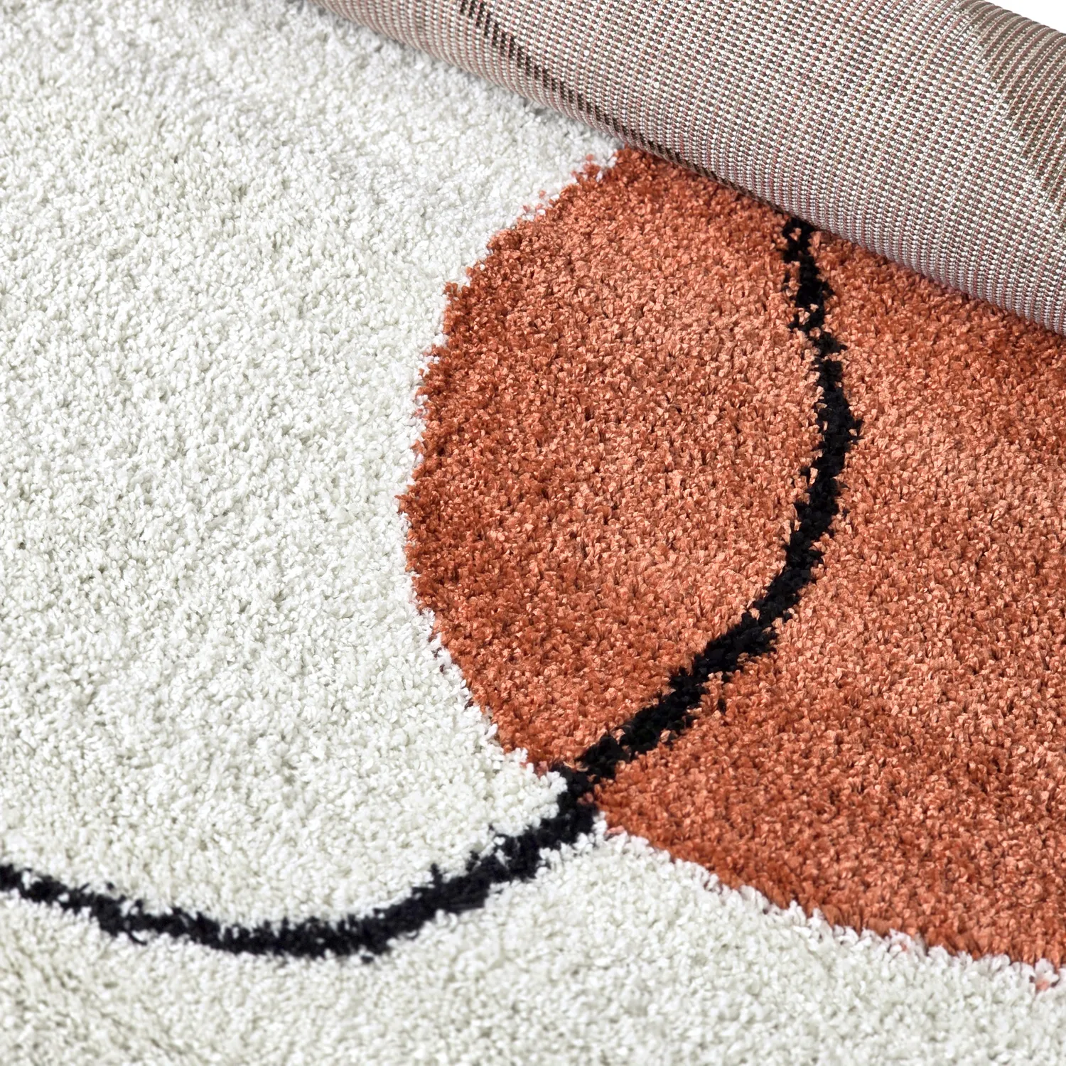 Alfombras de pelo largo - Sanghar (blanco/naranja/verde)