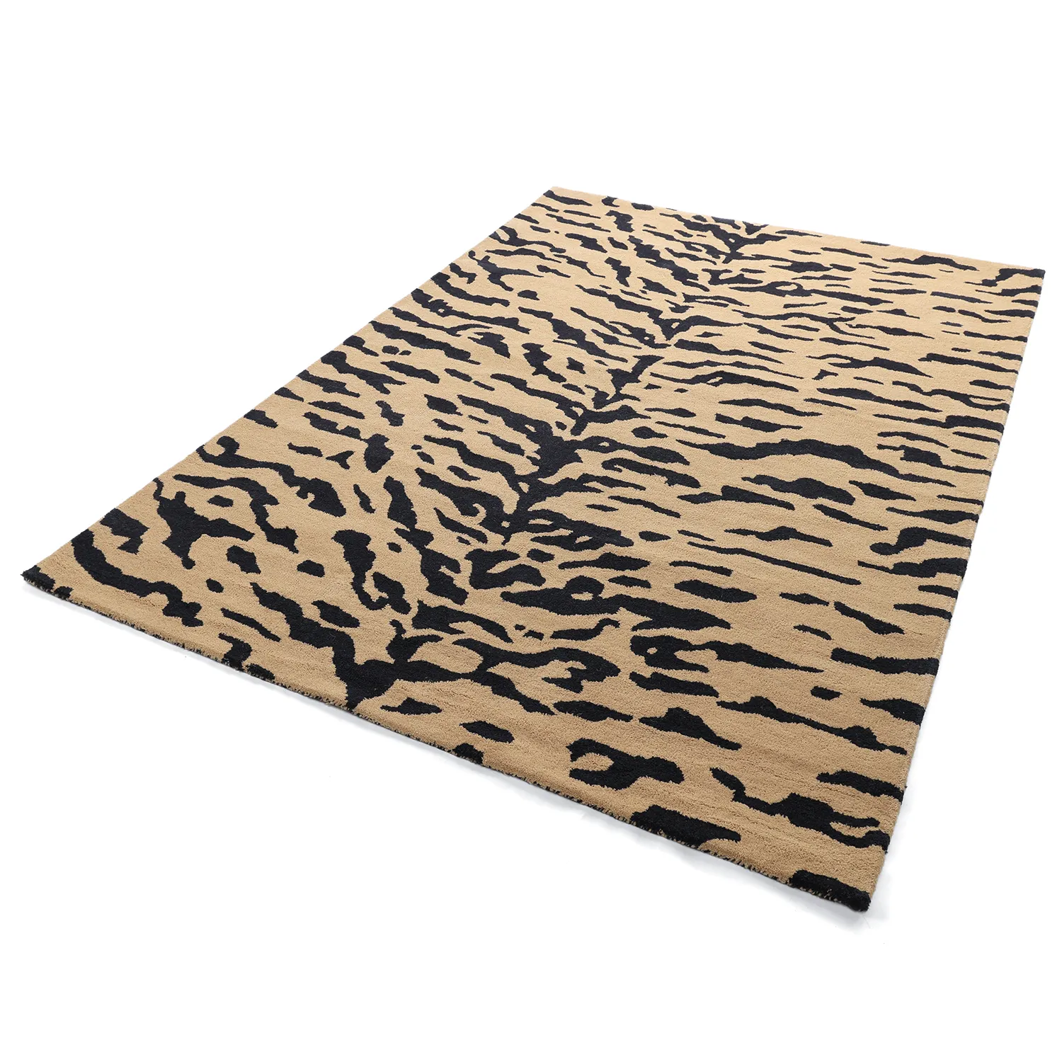 Alfombras de pelo largo - Zebra Tufted Wool Premium (beige/negro)