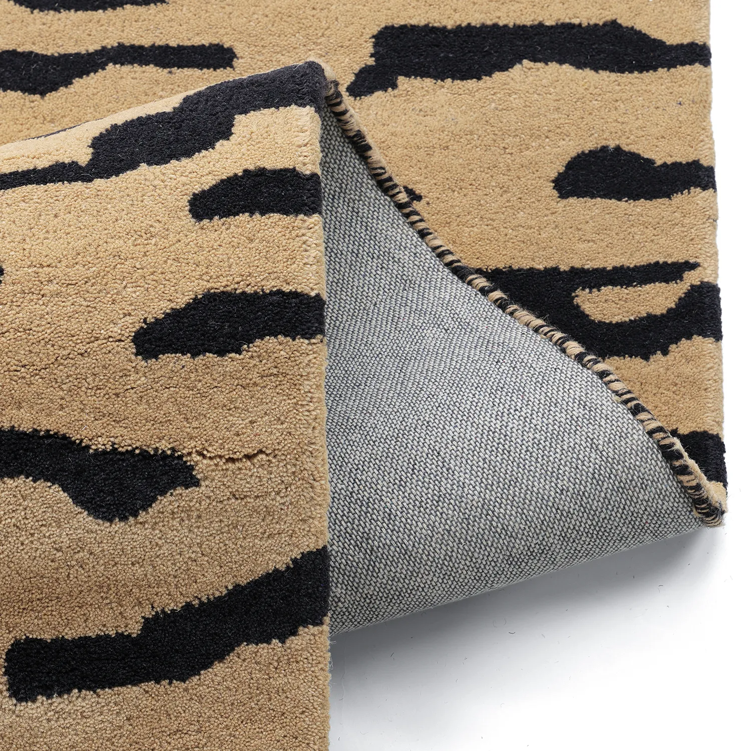 Alfombras de pelo largo - Zebra Tufted Wool Premium (beige/negro)