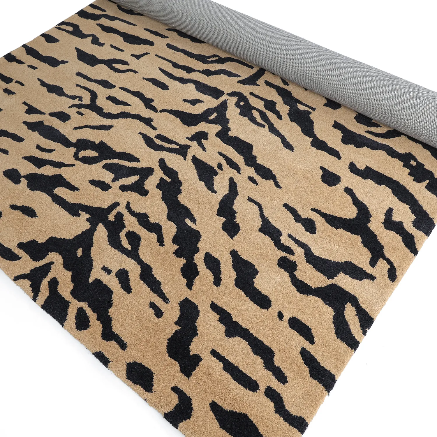 Alfombras de pelo largo - Zebra Tufted Wool Premium (beige/negro)