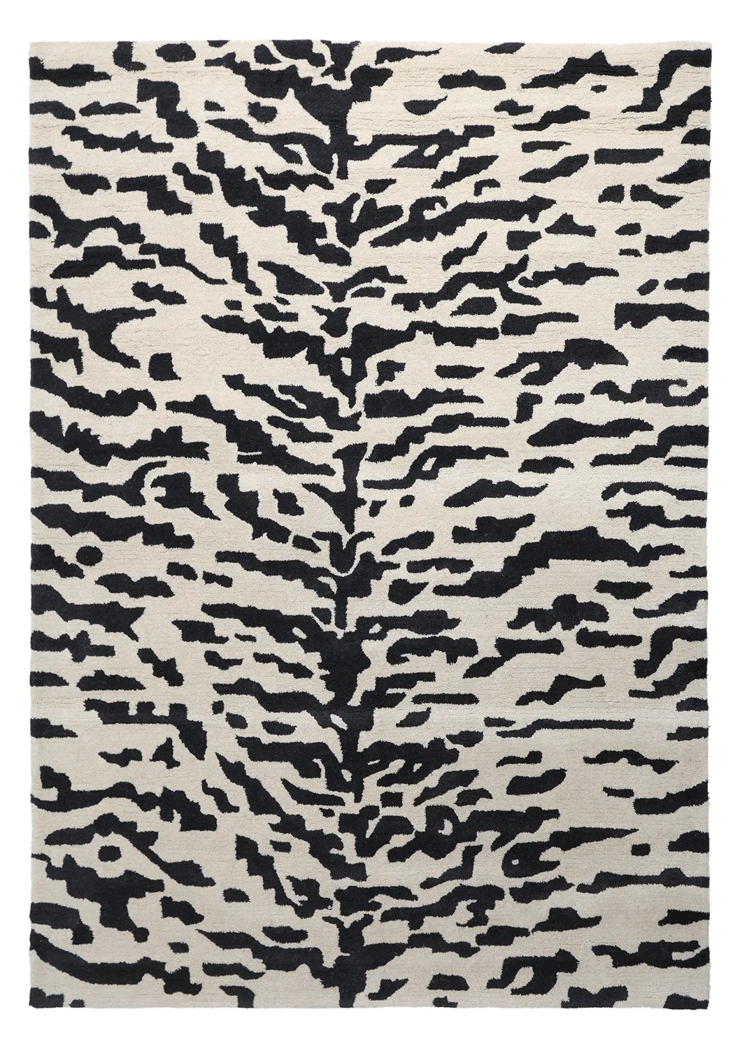 Alfombras de pelo largo - Zebra Tufted Wool Premium (blanco/negro)