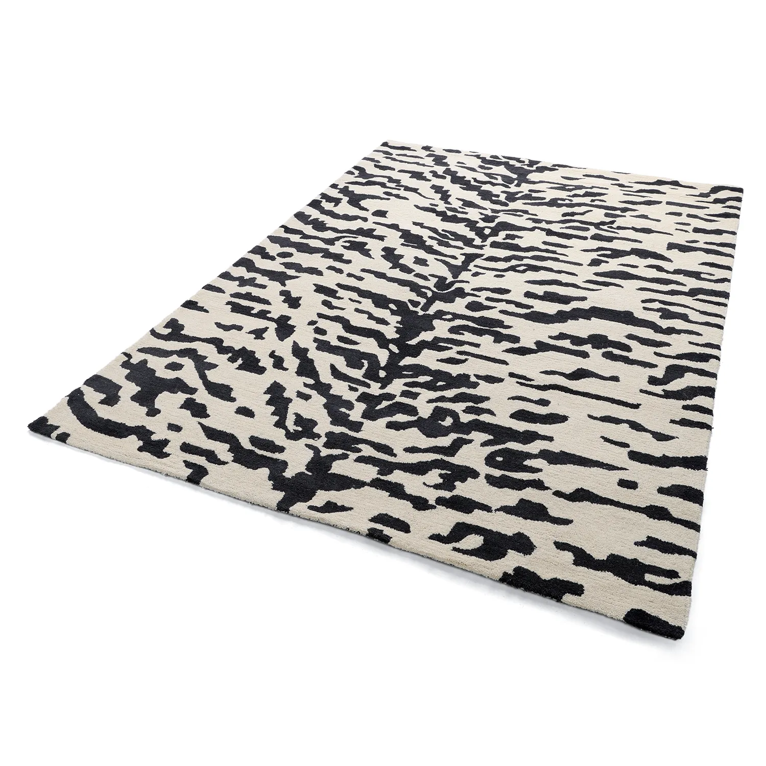 Alfombras de pelo largo - Zebra Tufted Wool Premium (blanco/negro)