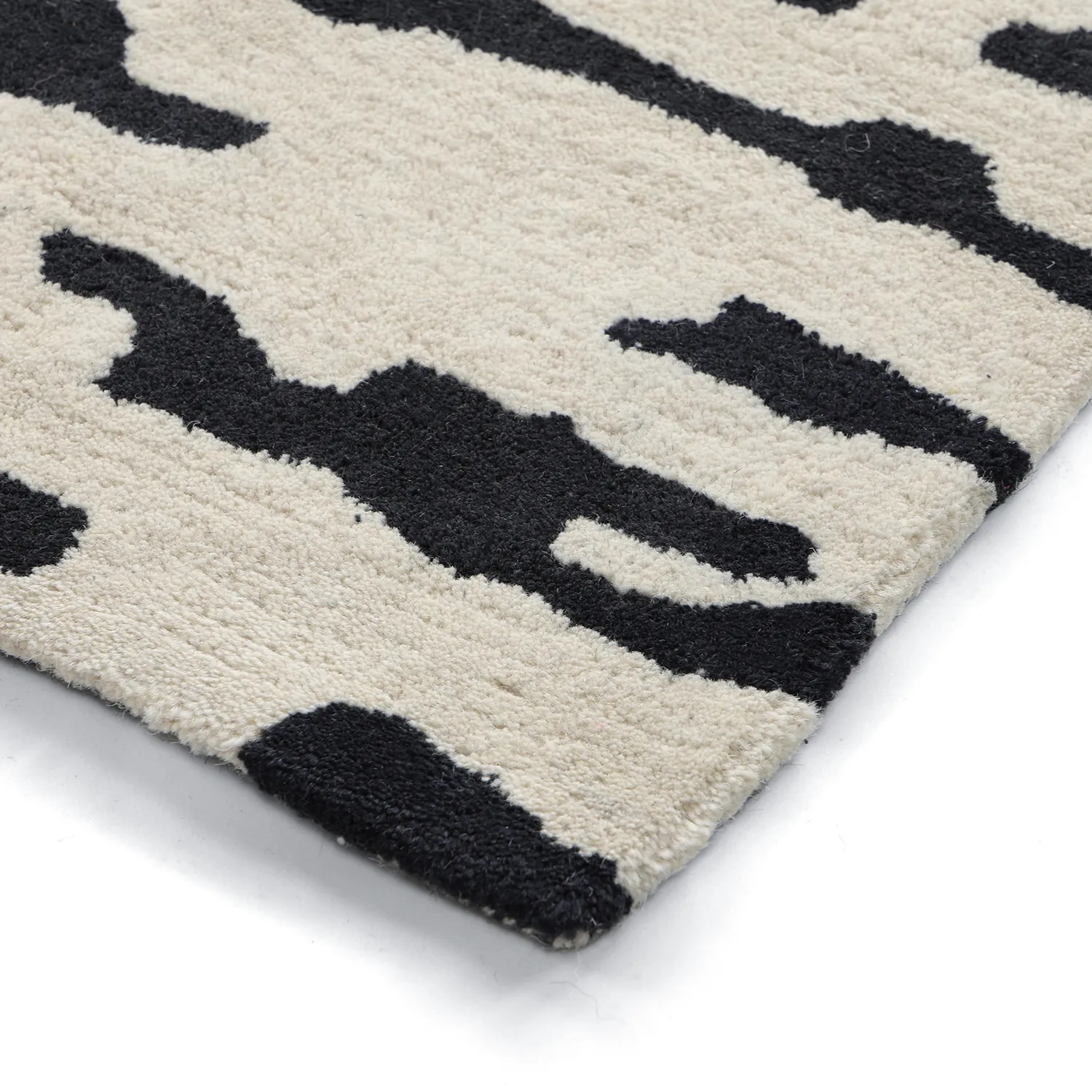 Alfombras de pelo largo - Zebra Tufted Wool Premium (blanco/negro)