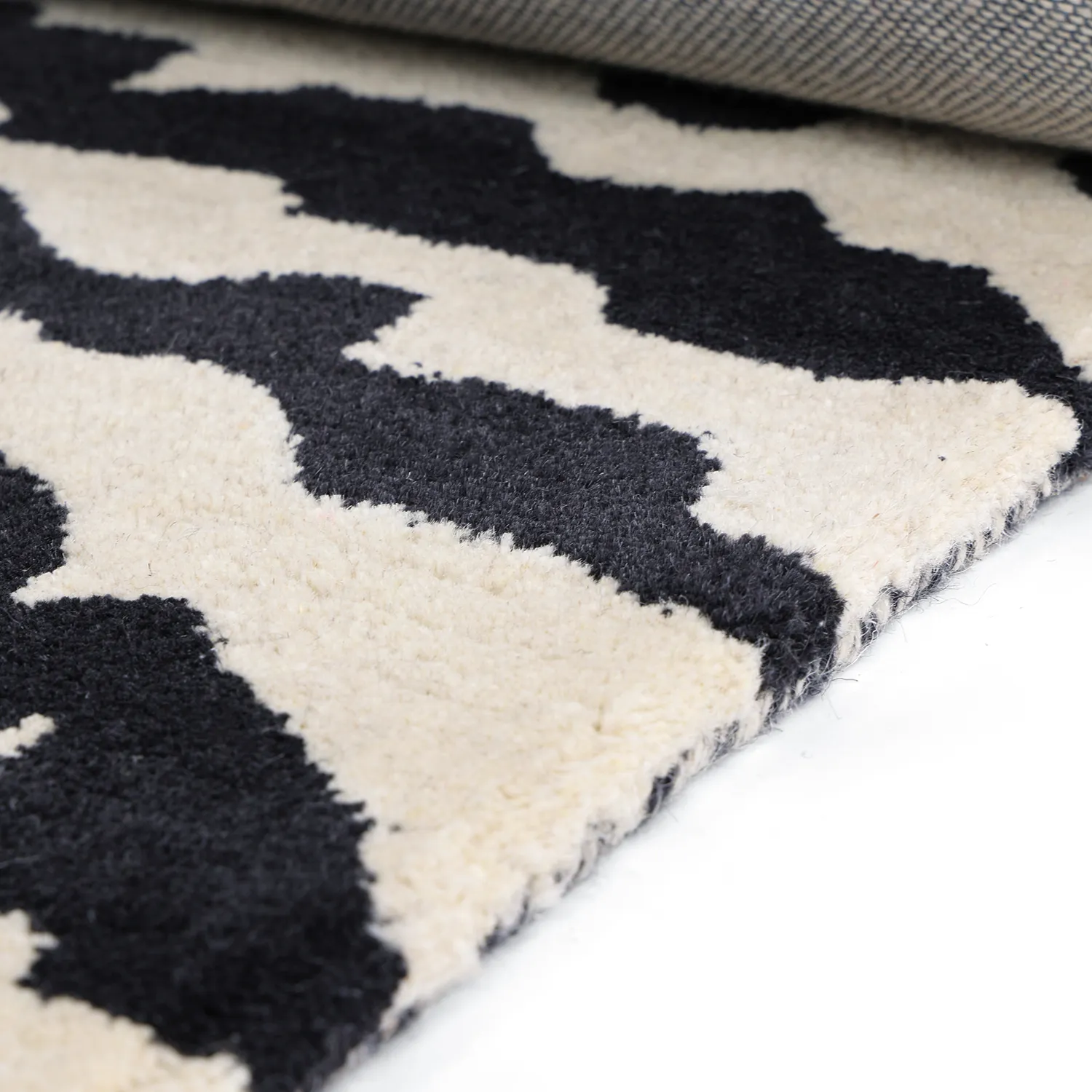 Alfombras de pelo largo - Zebra Tufted Wool Premium (blanco/negro)