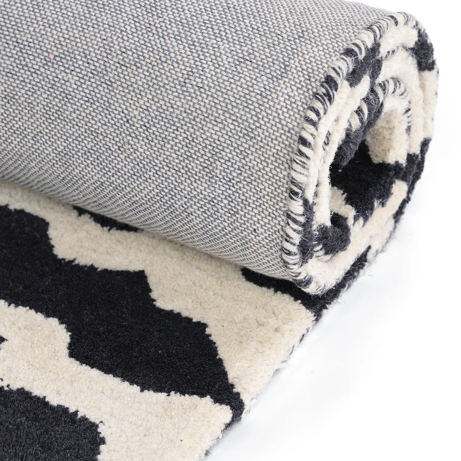 Alfombras de pelo largo - Zebra Tufted Wool Premium (blanco/negro)
