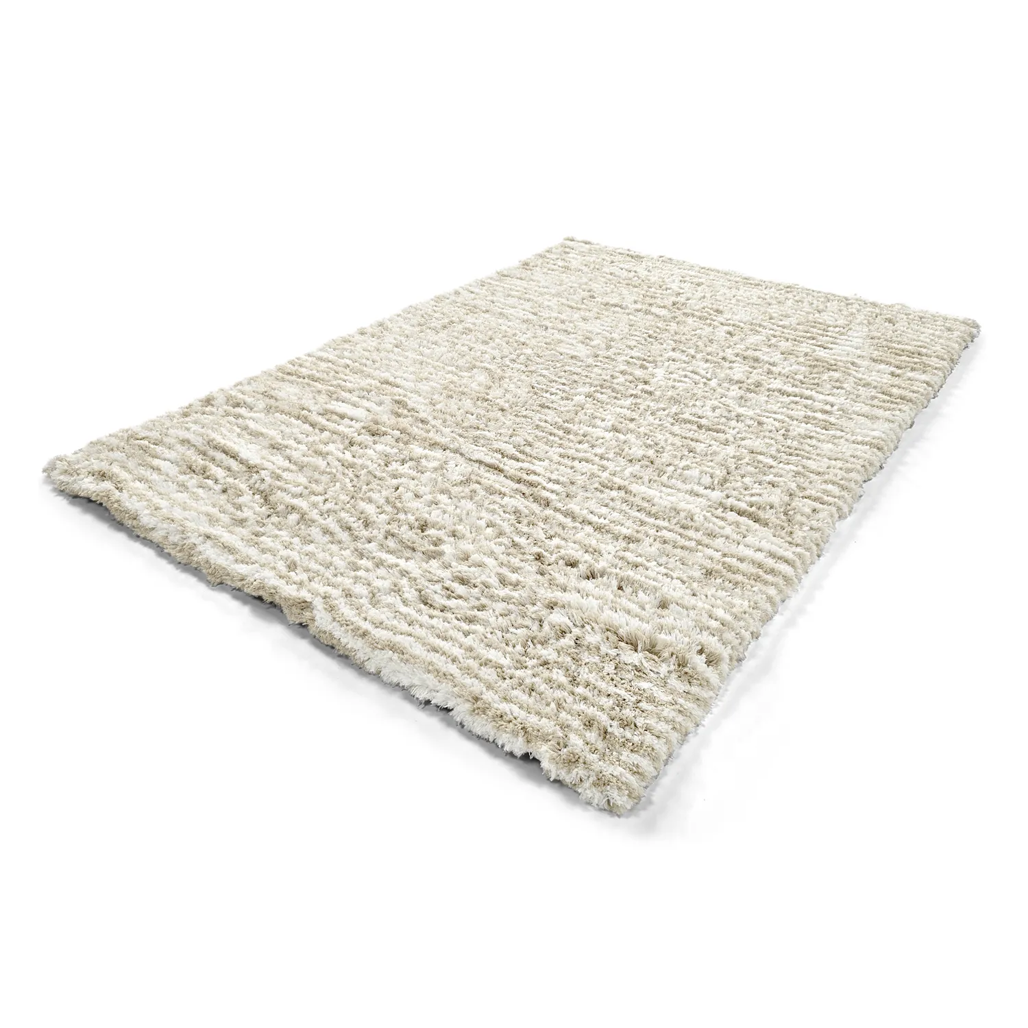 Alfombras de pelo largo - Aden (beige/blanco)