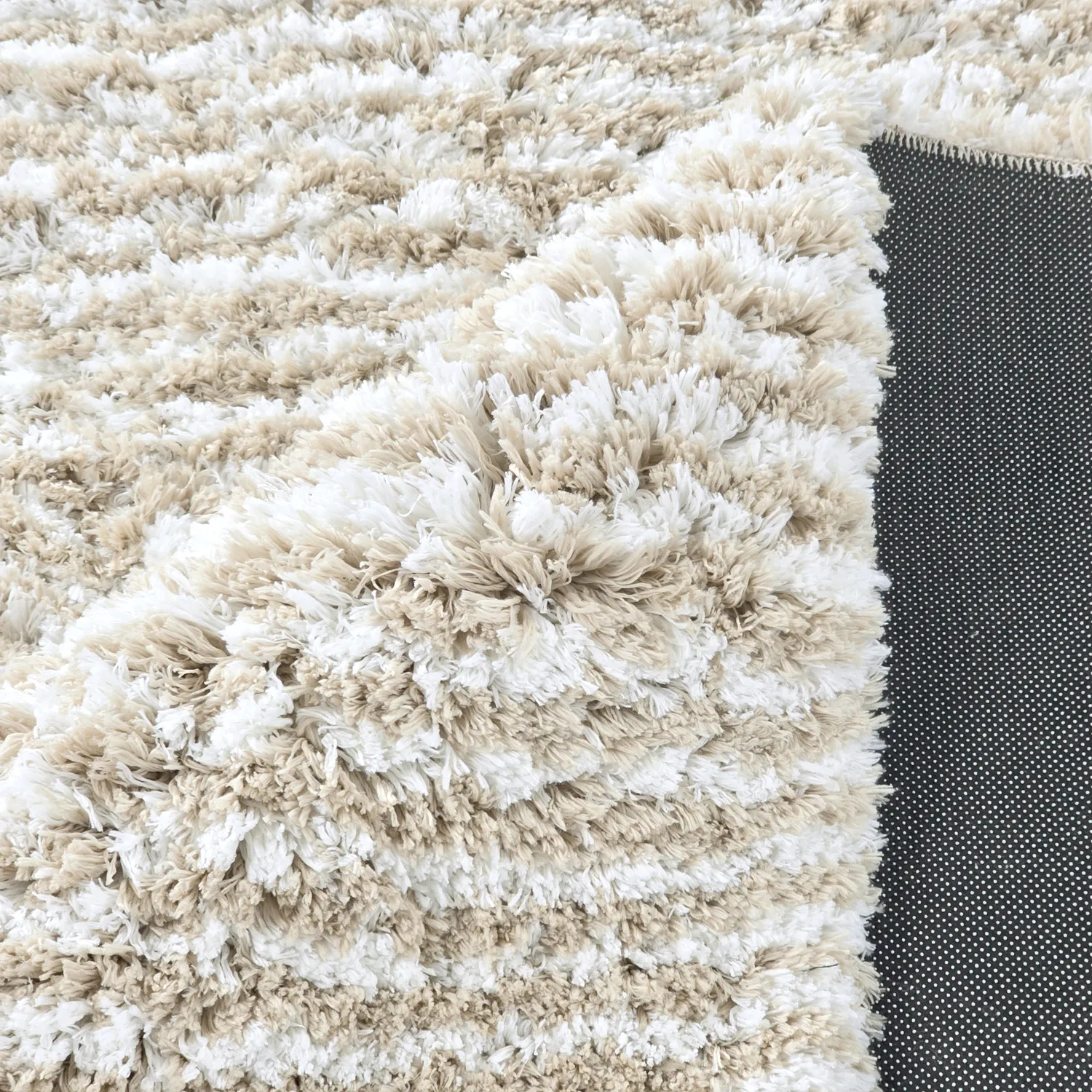 Alfombras de pelo largo - Aden (beige/blanco)