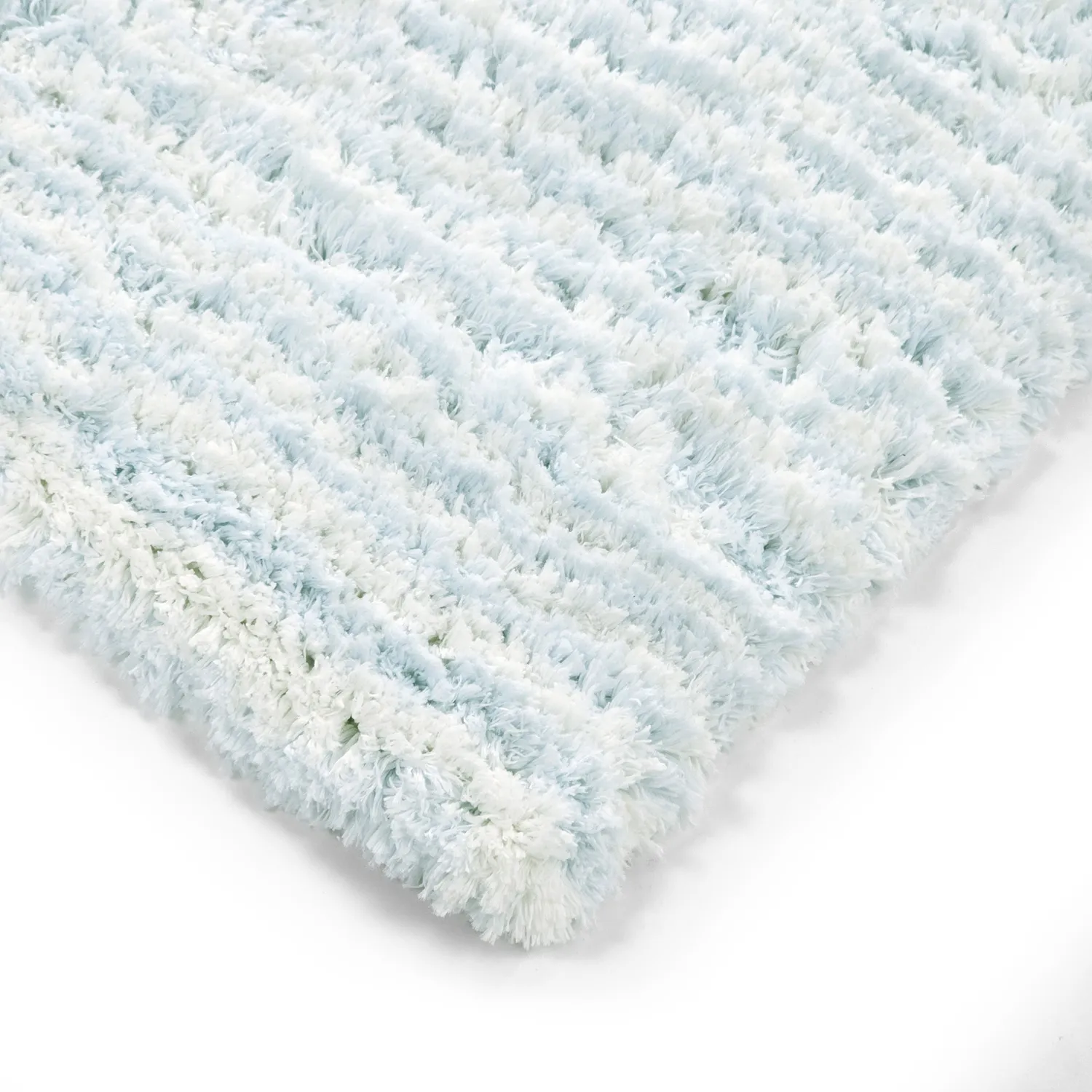 Alfombras de pelo largo - Aden (azul claro/blanco)