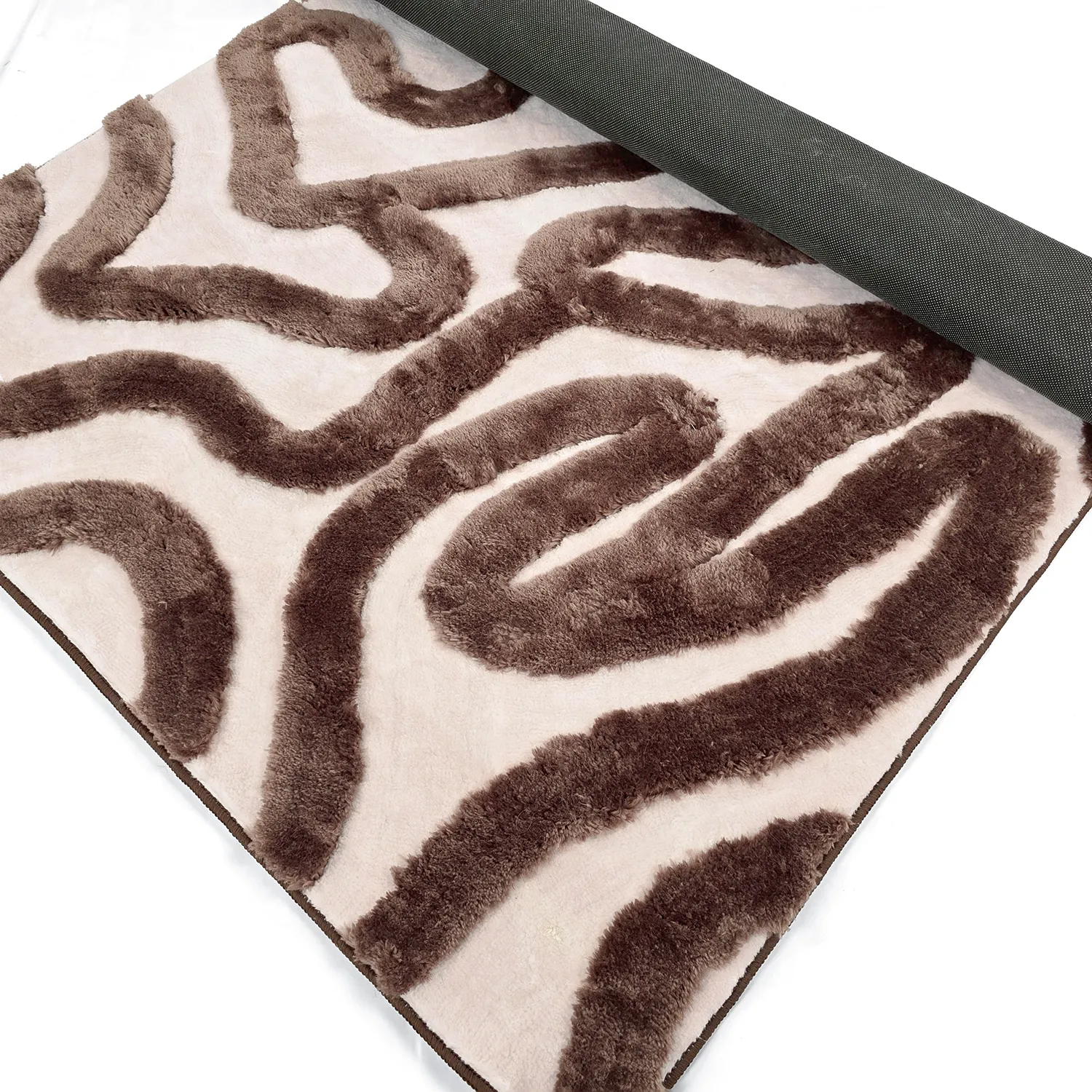 Alfombras de pelo largo - Akaba (marrón/rosa claro)