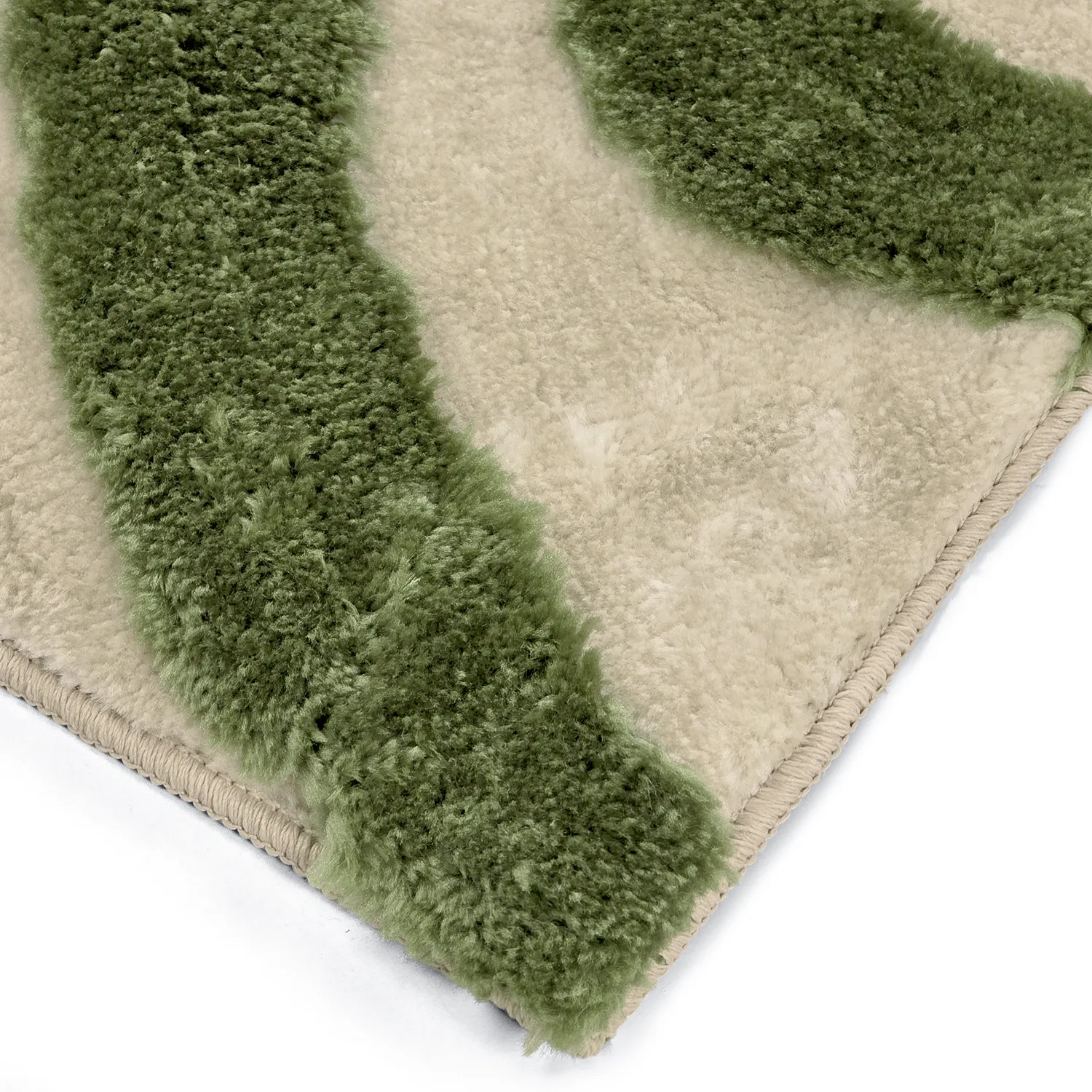 Alfombras de pelo largo - Akaba (crema/verde)