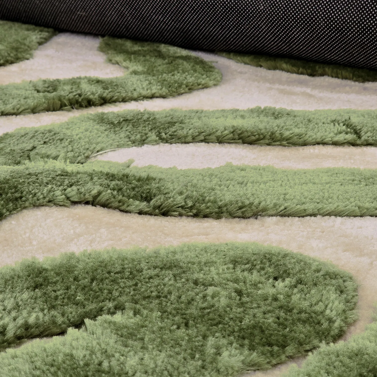 Alfombras de pelo largo - Akaba (crema/verde)
