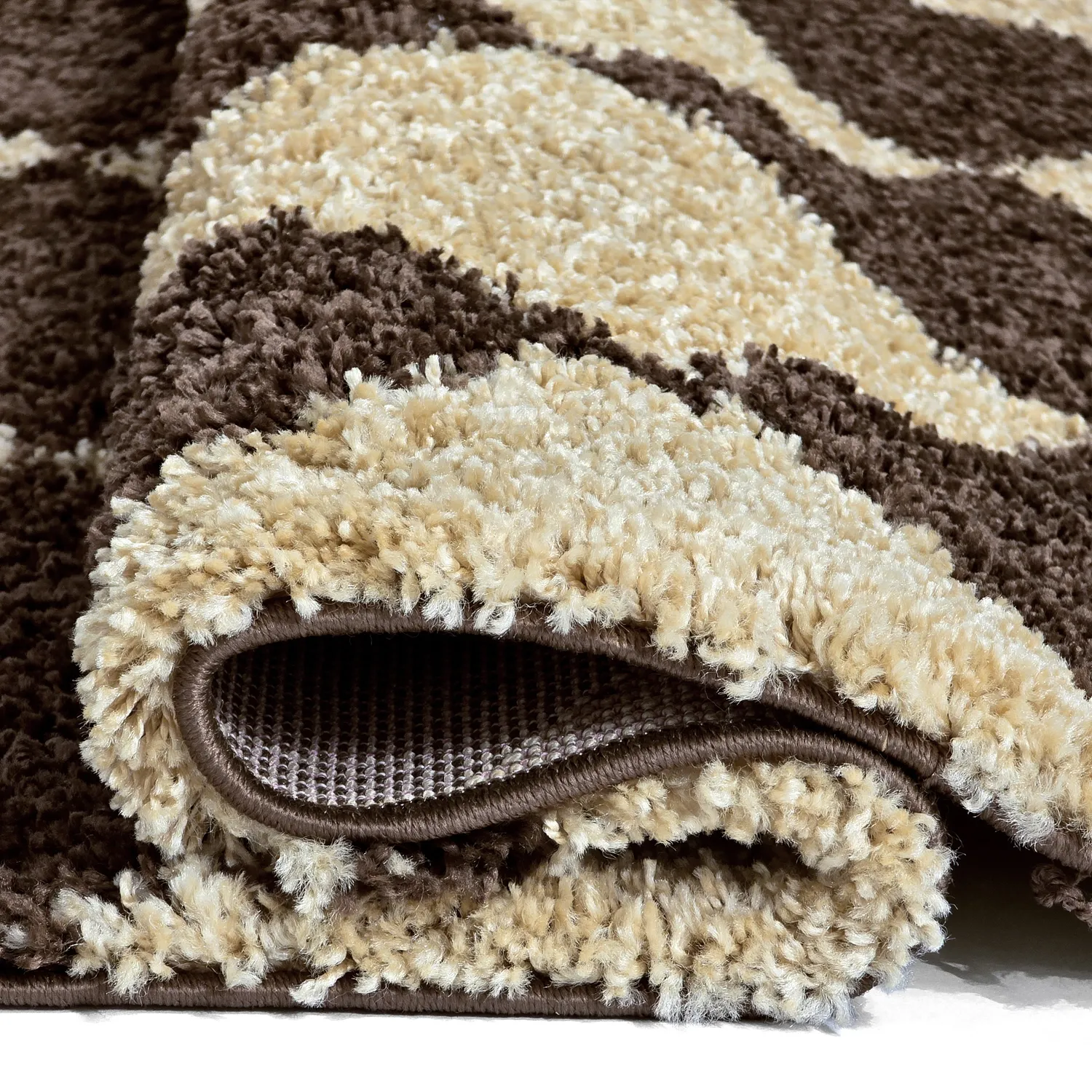 Alfombras de pelo largo - Albi (marrón/beige)