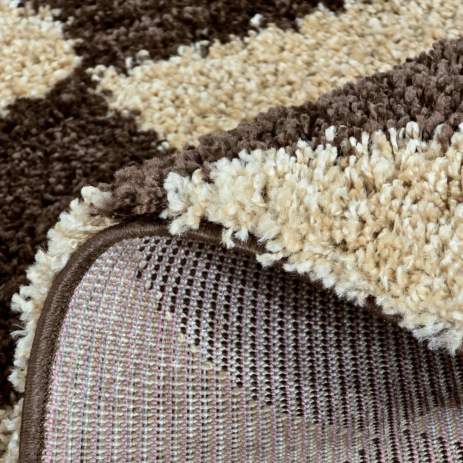 Alfombras de pelo largo - Albi (marrón/beige)