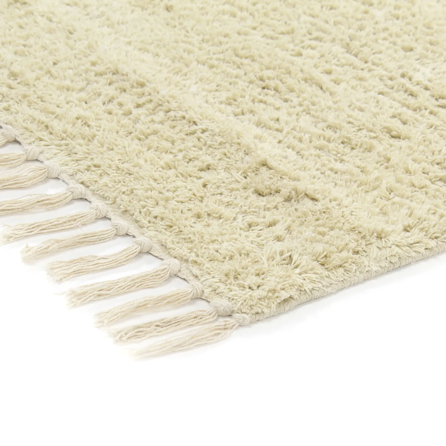 Alfombras de pelo largo - Amira Natural Cotton Shaggy (beige/púrpura)