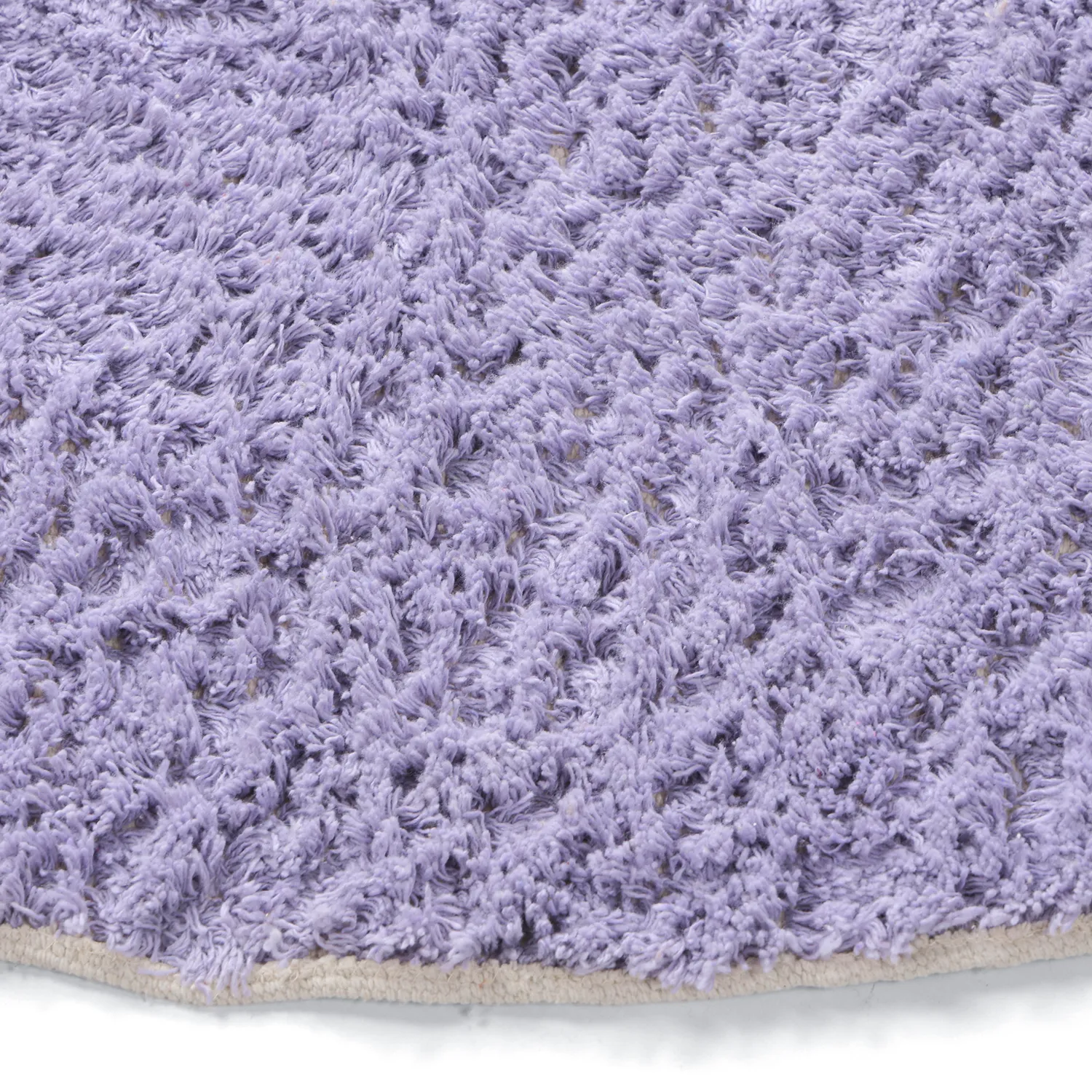 Alfombras redondeadas - Amira Natural Cotton Shaggy (morado/beige)
