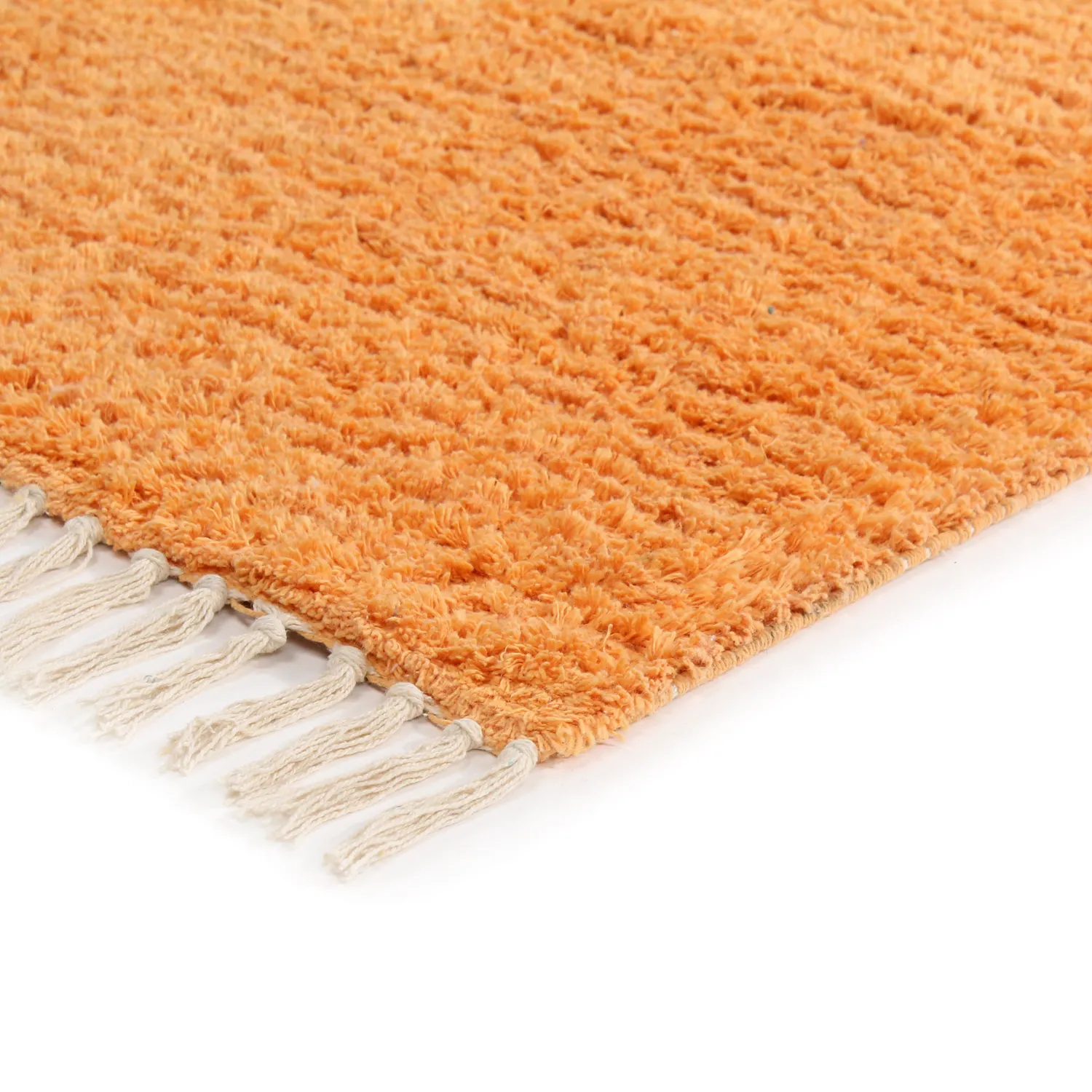 Alfombras de pelo largo - Amira Natural Cotton Shaggy (naranja/rosa)
