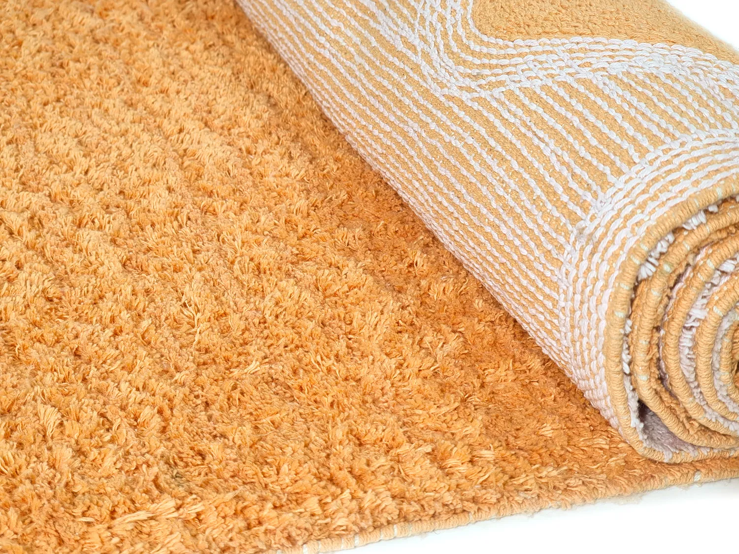Alfombras de pelo largo - Amira Natural Cotton Shaggy (naranja/rosa)