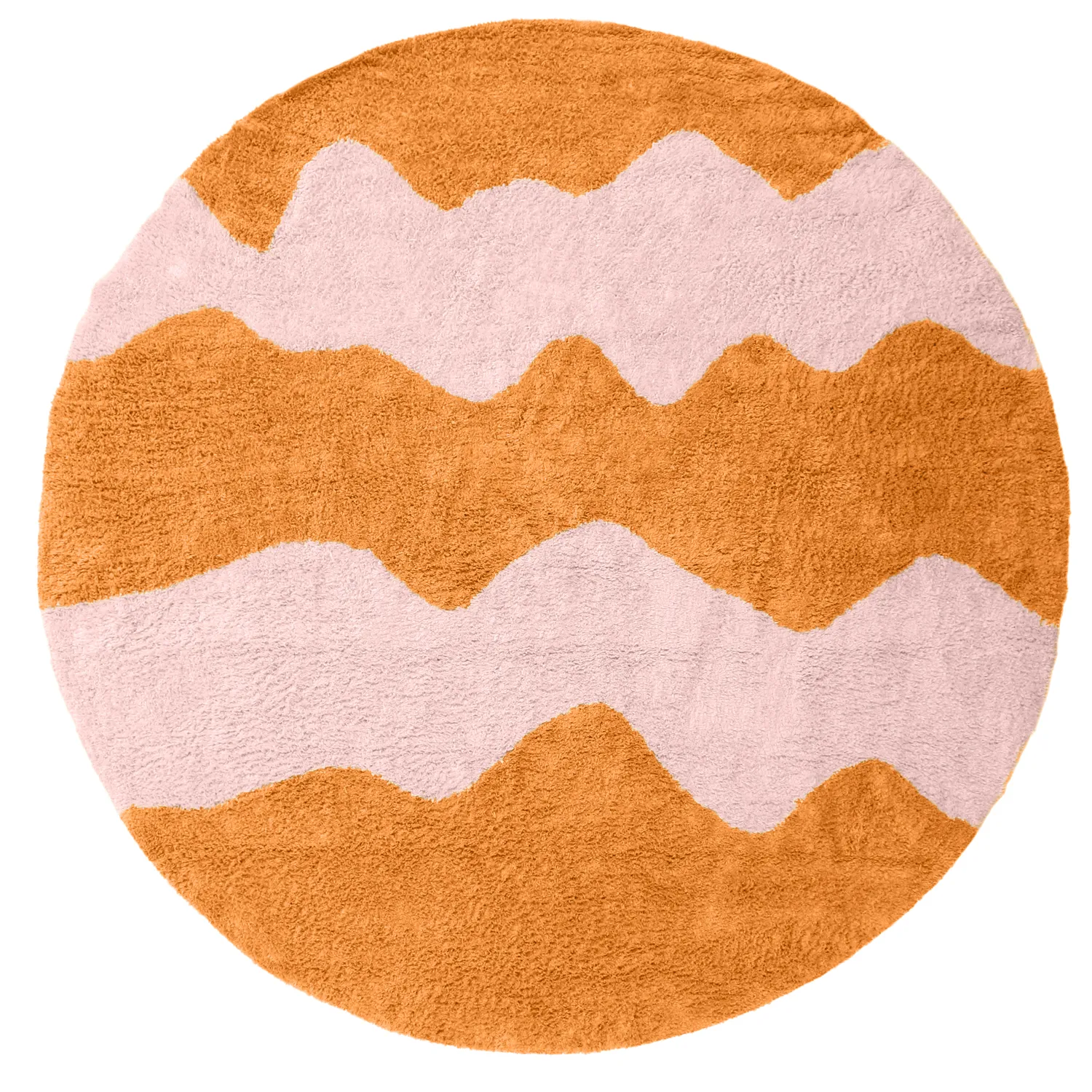 Alfombras redondeadas - Amira Natural Cotton Shaggy (naranja/rosa)