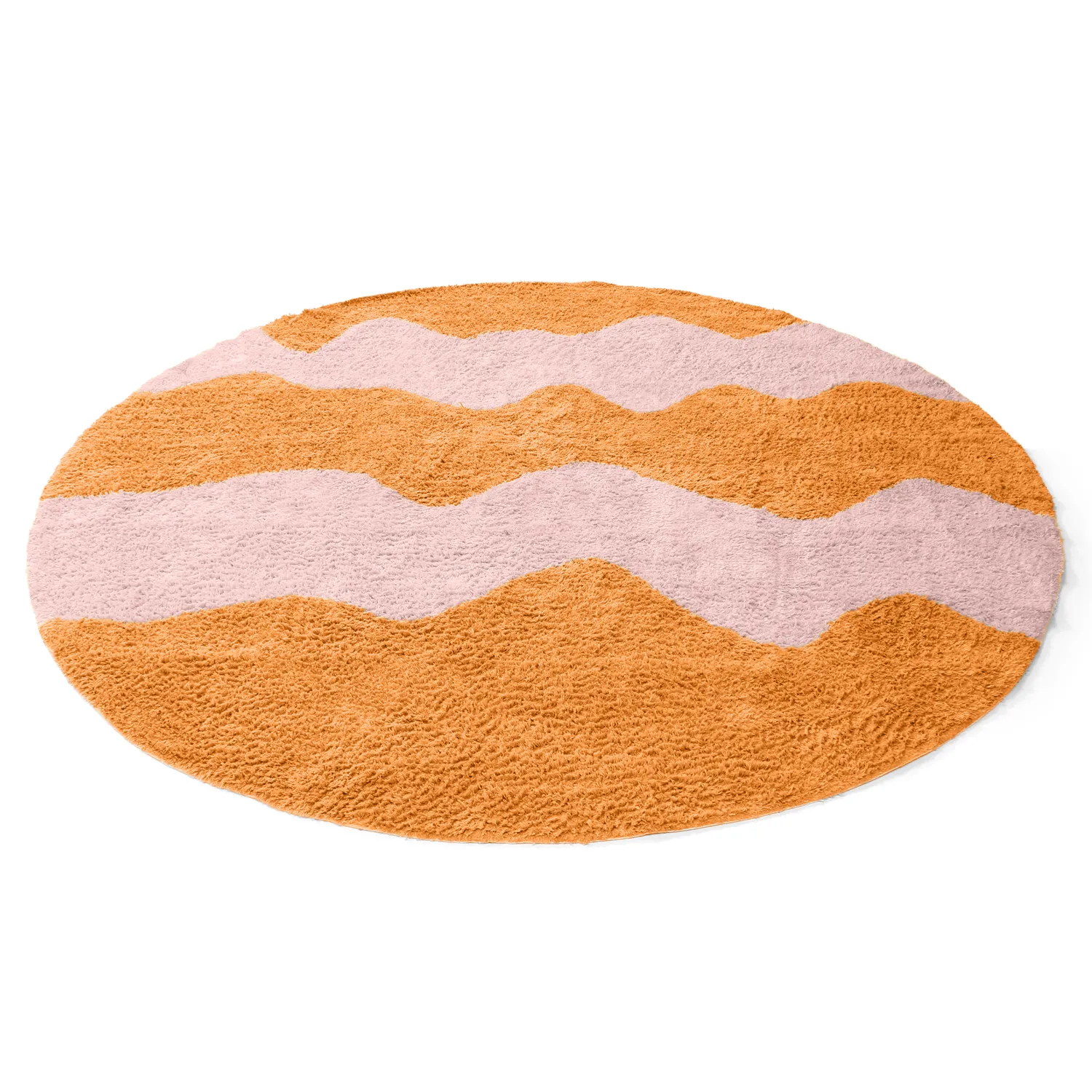 Alfombras redondeadas - Amira Natural Cotton Shaggy (naranja/rosa)