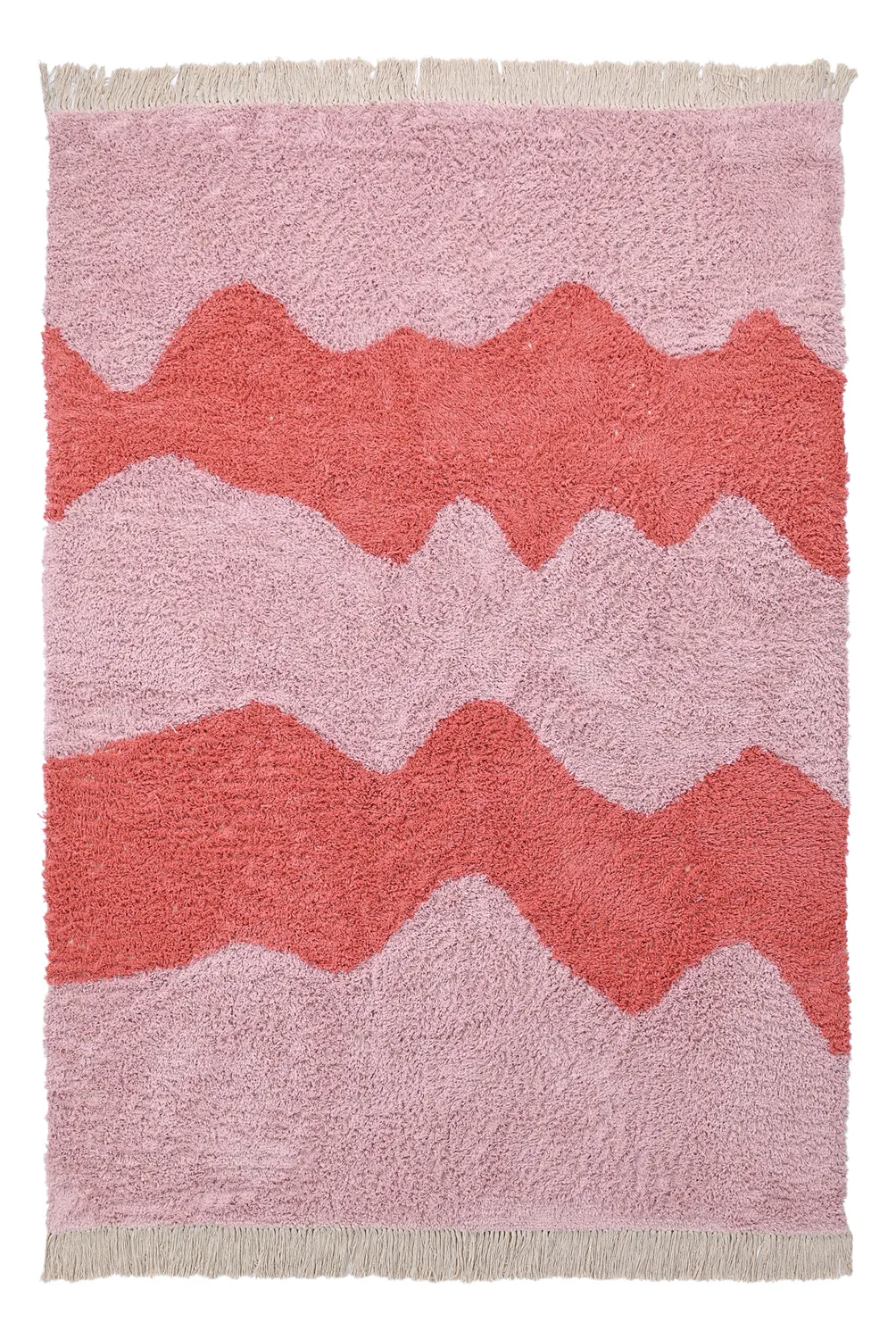 Alfombras de pelo largo - Amira Natural Cotton Shaggy (rosa)